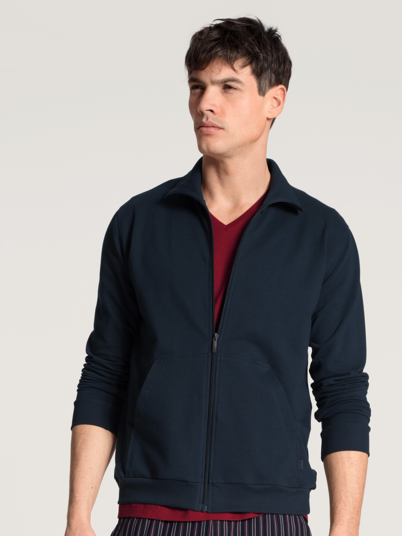 CALIDA Remix Basic Lounge Jackefür Herren, L, Blau, Vielfältig kombinierbar für sportlich entspannte Momente