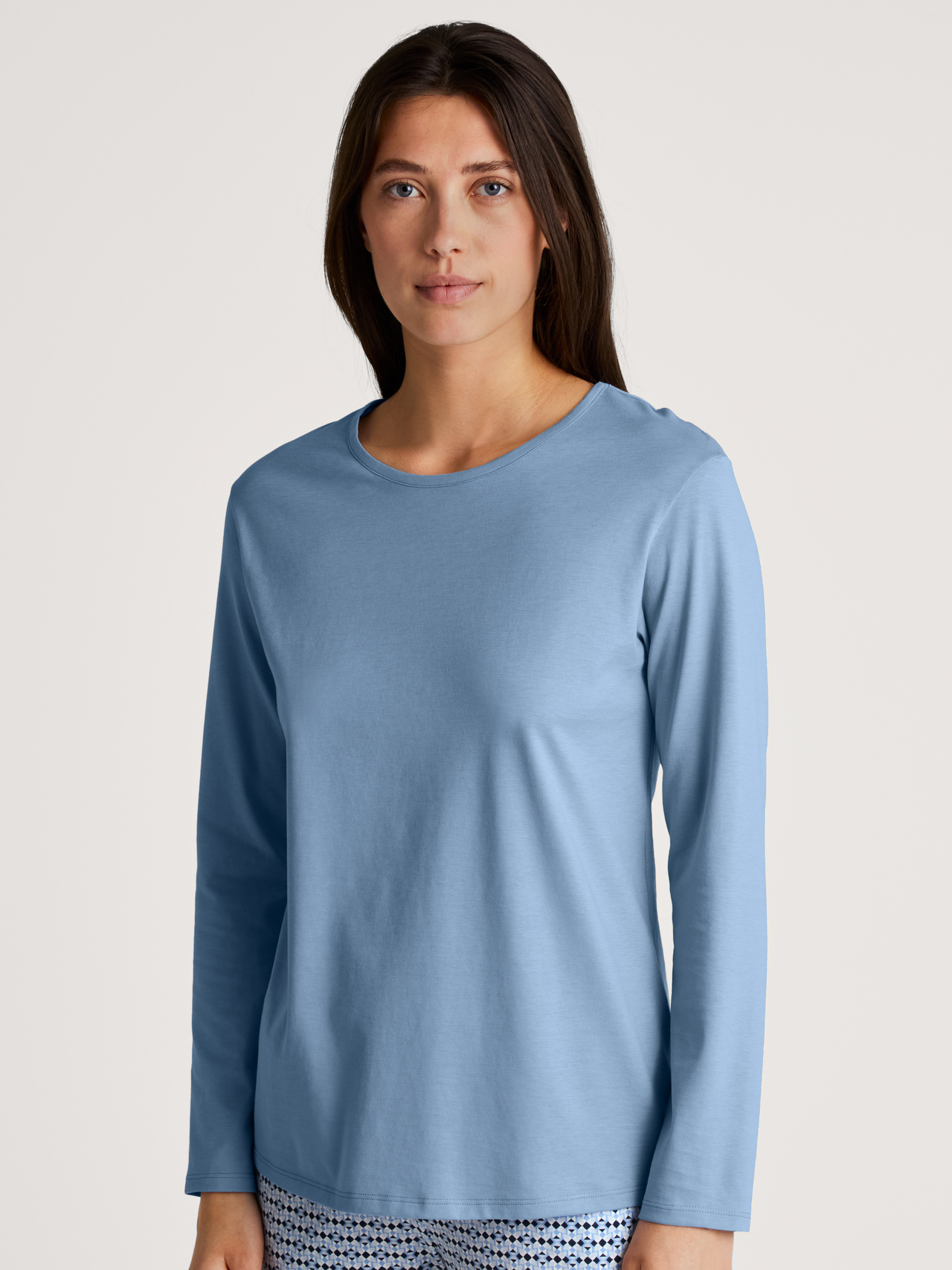 CALIDA Favourites Joy Langarm-Shirtfür Damen, M, Blau, Vielfältig Kombinierbar für entspannte Momente