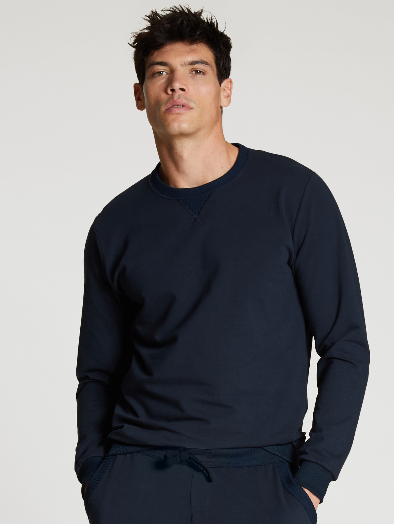 CALIDA Circular Lounge Sweatshirtfür Herren, L, Blau, Kreislauffähige Lounge-Leistung