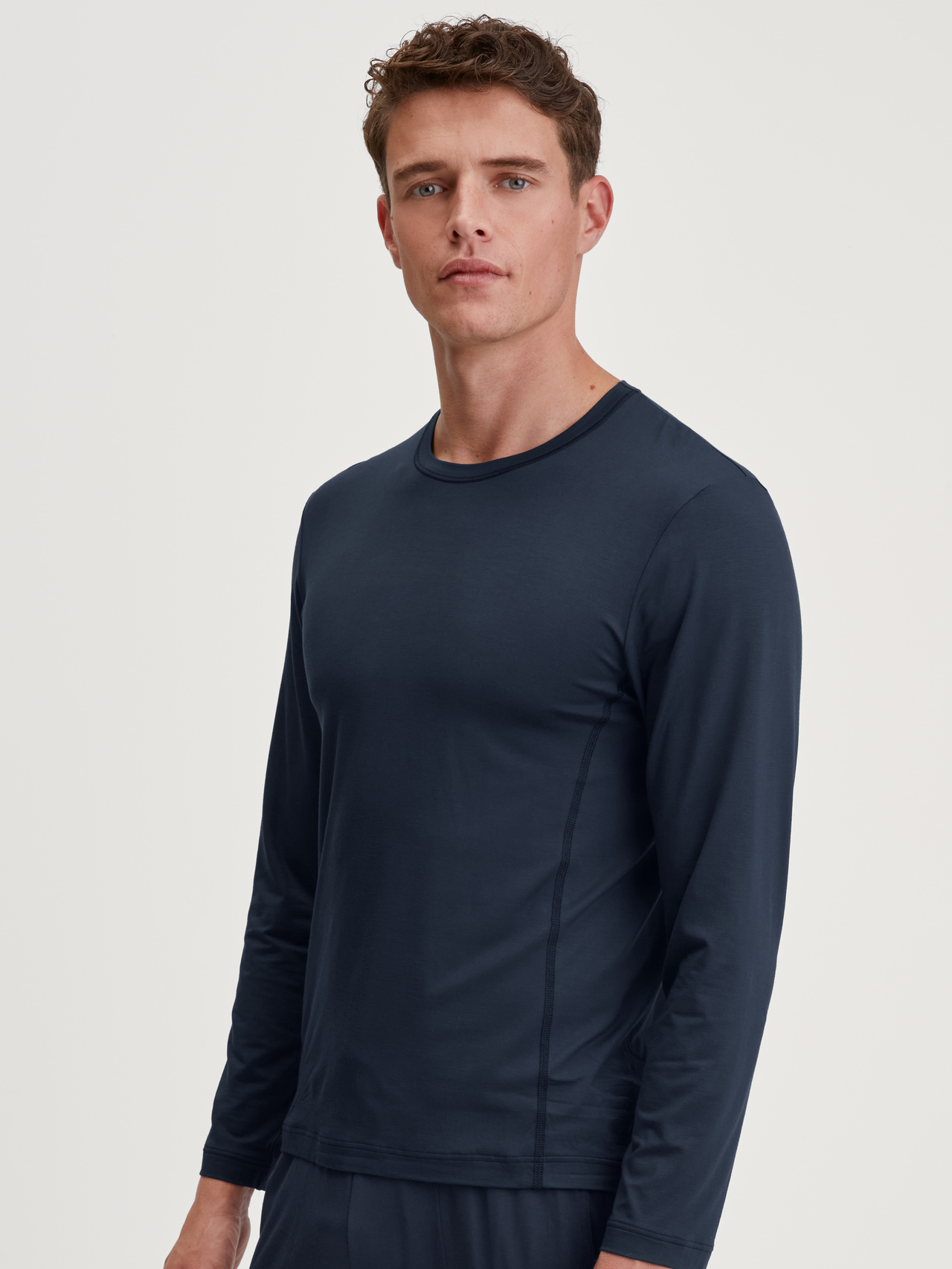 CALIDA DSW Balancing Langarm-Shirtfür Herren, XL, Blau, Ausgeglichen schlafen, erholt erwachen