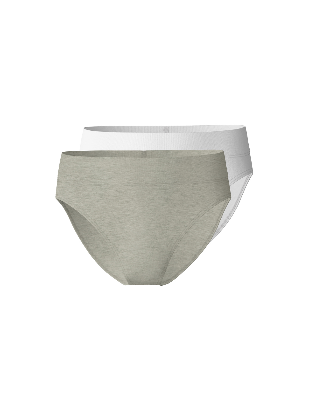 CALIDA Elastic Slip mit Softbund, High-Waist, 2er-Packfür Damen, XS, Grau,Weiß, So bequem kann sportlich sein