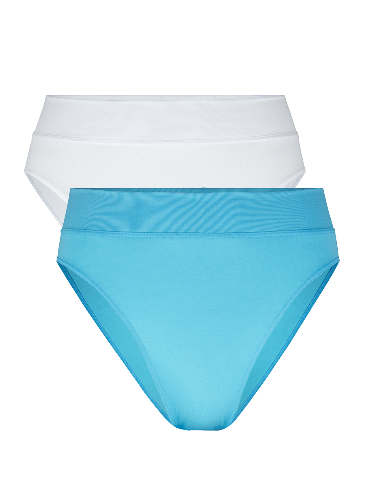 CALIDA Elastic Duopack Slip, High-Waist, 2er-Packfür Damen, XS, Türkis, Its bodytime!