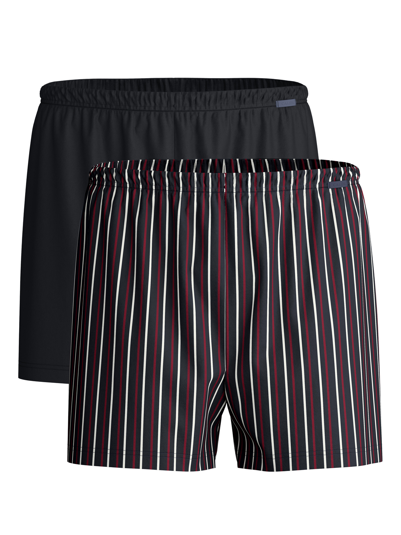 CALIDA Cotton Special Boxershorts, 2er-Packfür Herren, L, Schwarz,Bunt, Klassische Boxershorts mit großzügiger Passform und klarer Linienführung