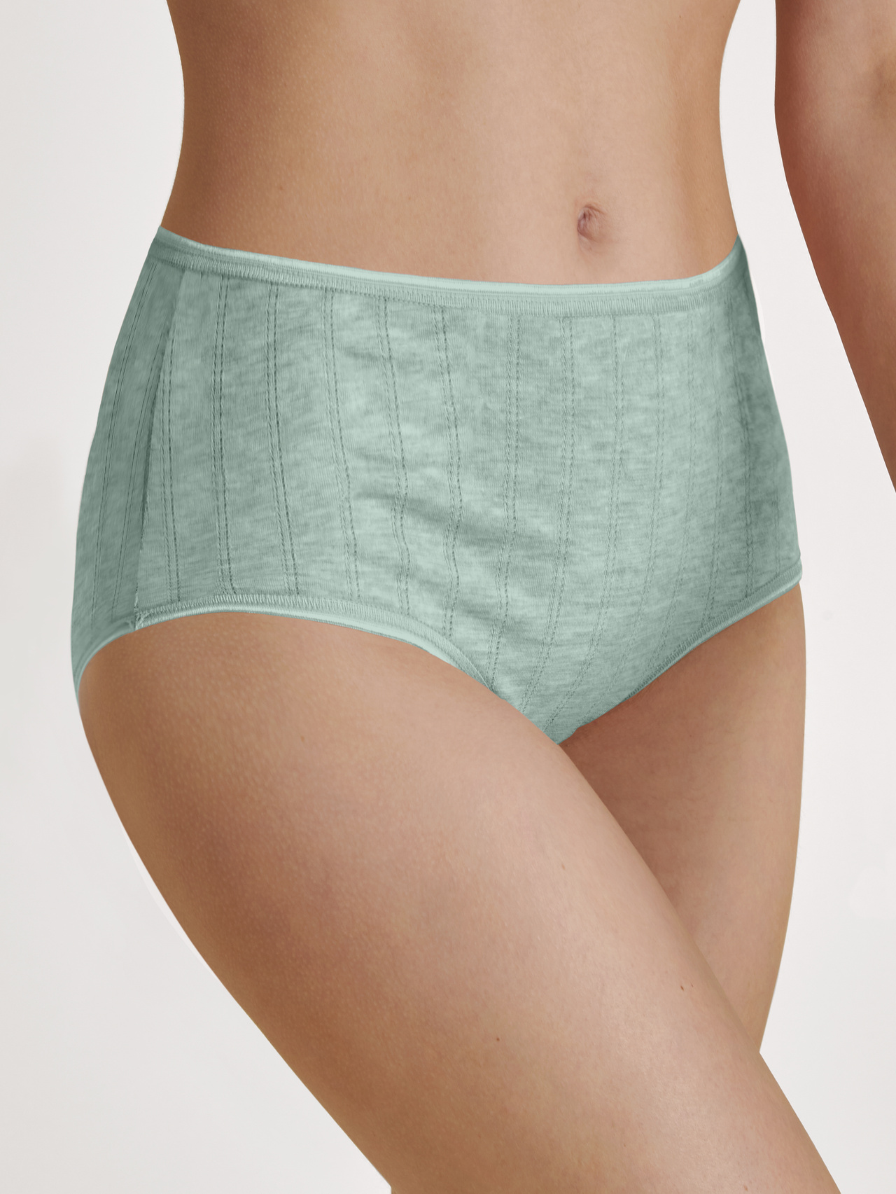 CALIDA Etude Xtra Panty, high waistfür Damen, XS, Grün, Liaison aus bester Baumwolle und verspielter Spitze