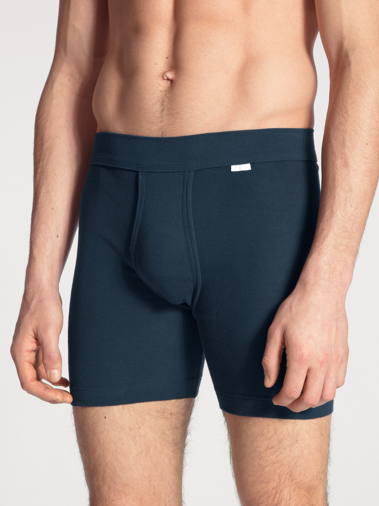 CALIDA Cotton 1:1 Boxer Brief, extra langfür Herren, L, Blau, Klassisches Understatement aus 100% Baumwolle