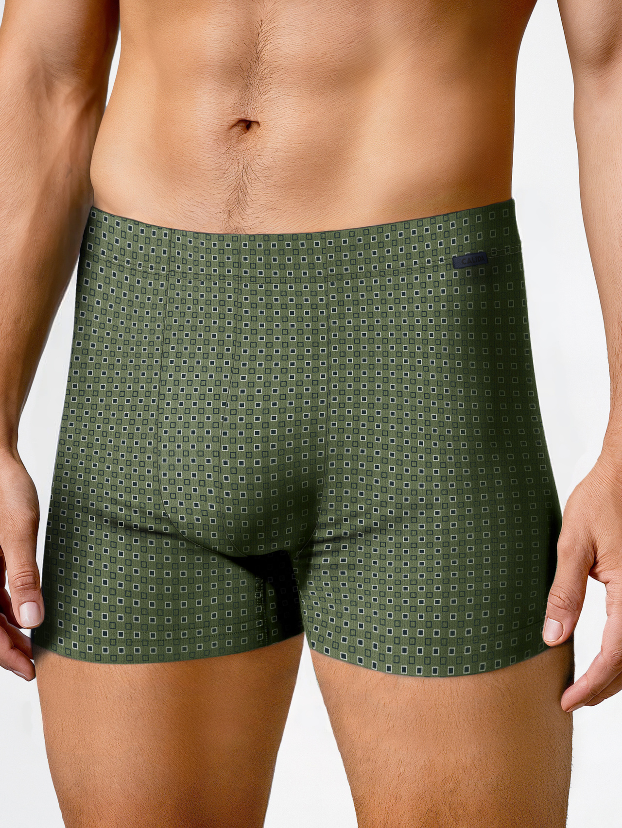 CALIDA Daywear Xtra Boxer Brieffür Herren, L, Grün, Aus Baumwolle und TENCEL™ – Fasern natürlichen Ursprungs