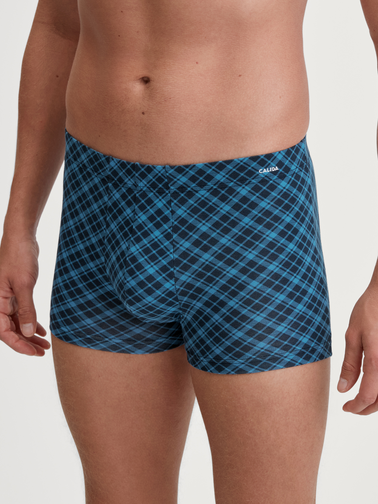 CALIDA Cotton Code Design Boxer Brieffür Herren, L, Blau, Origineller Print