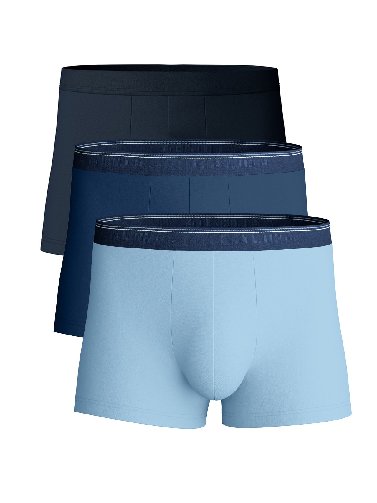 CALIDA Natural Benefit Boxer Brief, 3er-Packfür Herren, S, Blau, Qualität im Vorteilspack