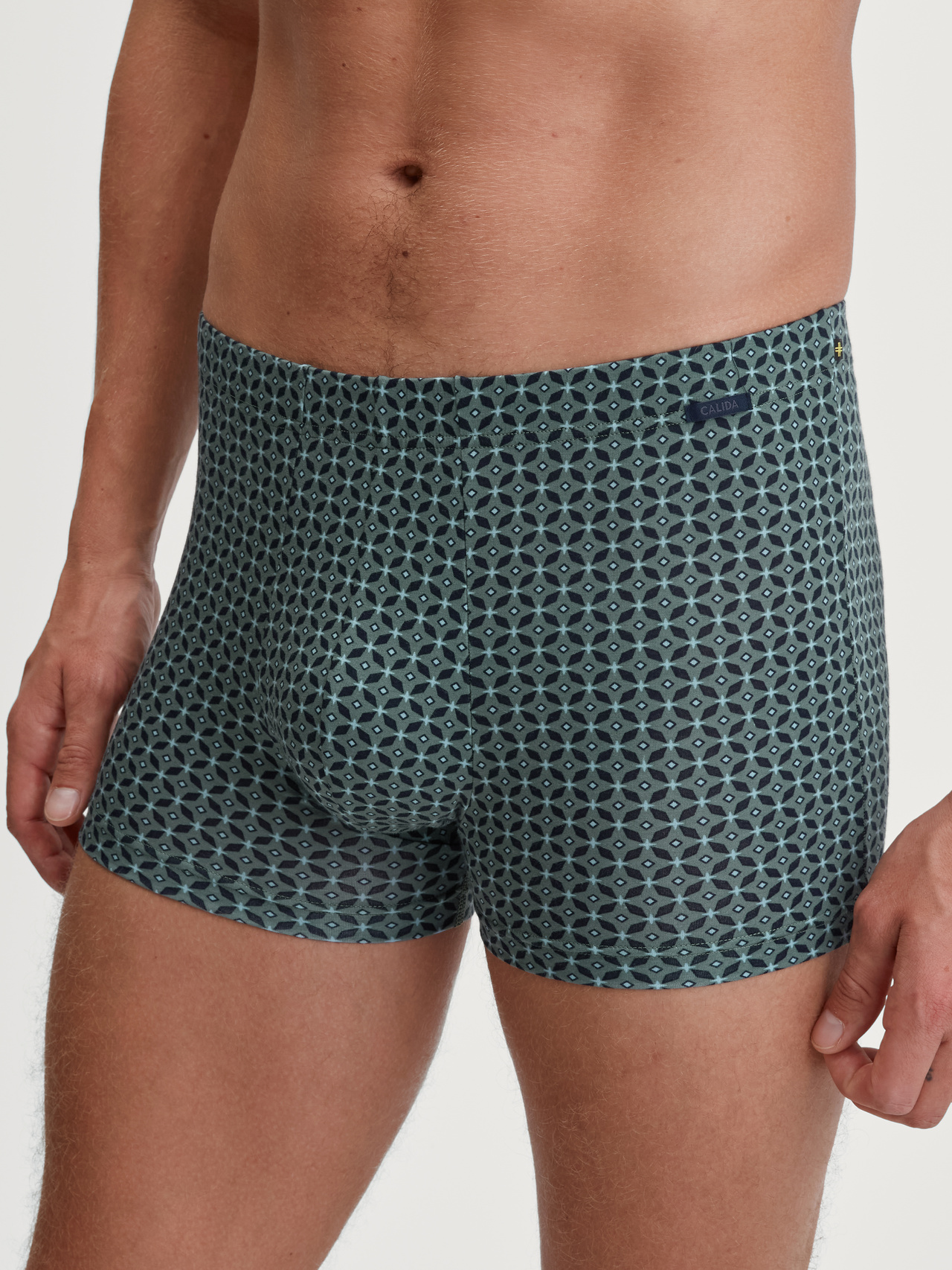 CALIDA Focus Trend Boxer Brieffür Herren, XXL, Grün, Der perfekte Material-Mix, supersoft & funktional