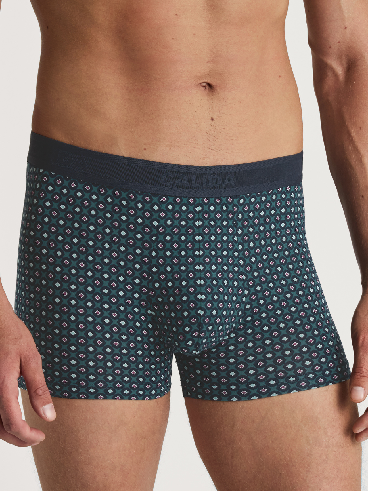 CALIDA Focus Trend Boxer Brief mit Softgummibundfür Herren, M, Blau, Aus Baumwolle und TENCEL™ – Fasern natürlichen Ursprungs