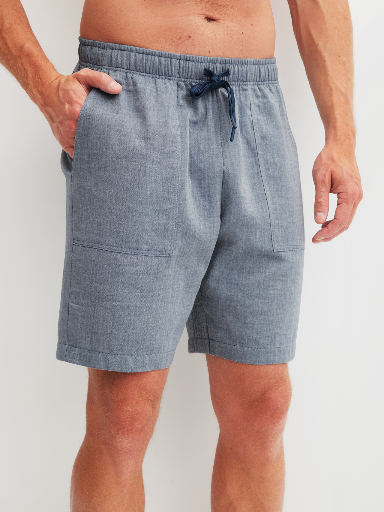 CALIDA RMX Sleep Journey Bermudas mit Seitentaschenfür Herren, XL, Grau, Weich fallender Musselin aus reiner Baumwolle für entspannten Schlafkomfort