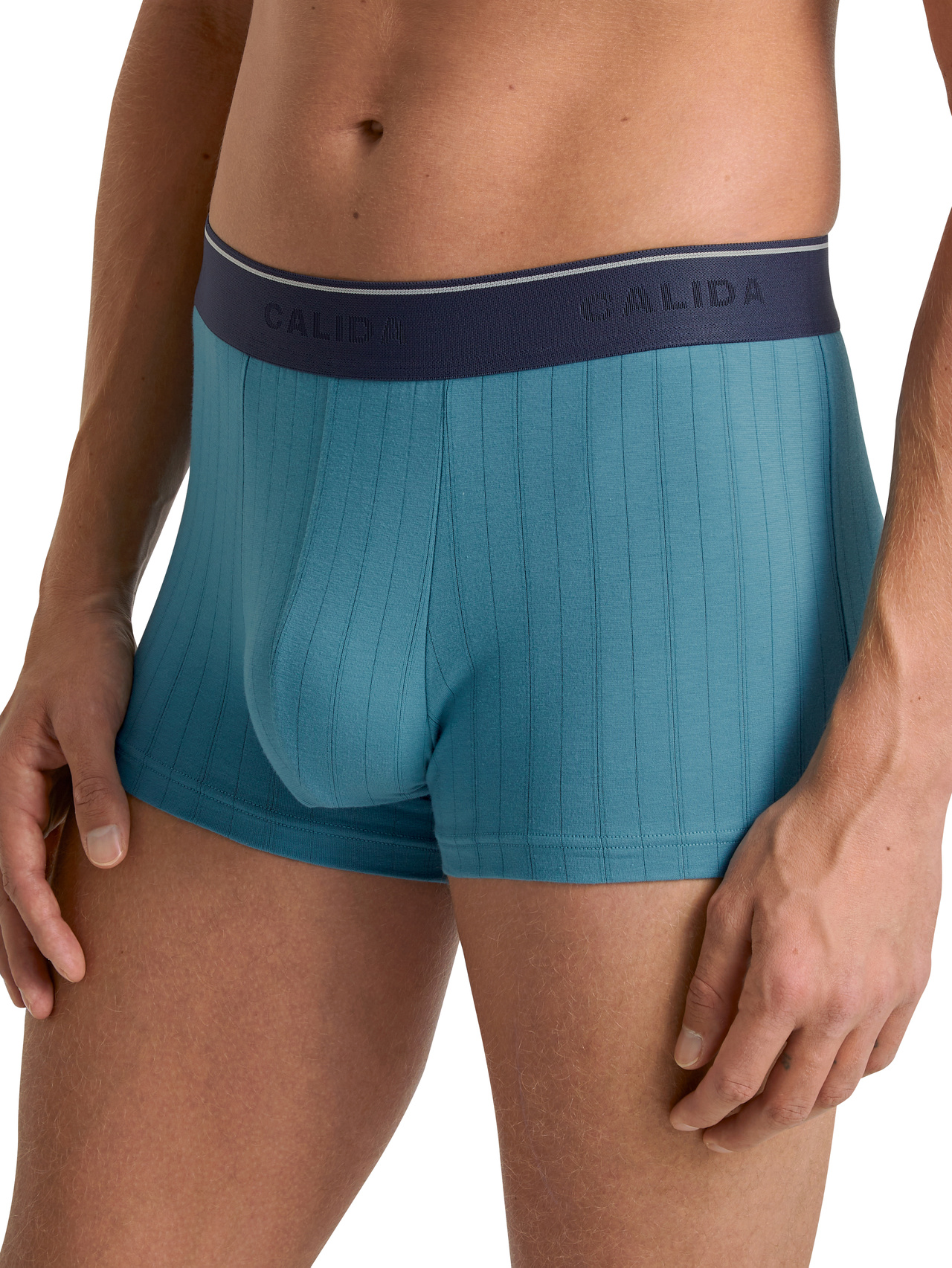 CALIDA Pure & Style Boxer Brief mit Elastikbundfür Herren, S, Türkis, Die Klimaanlage für unten drunter