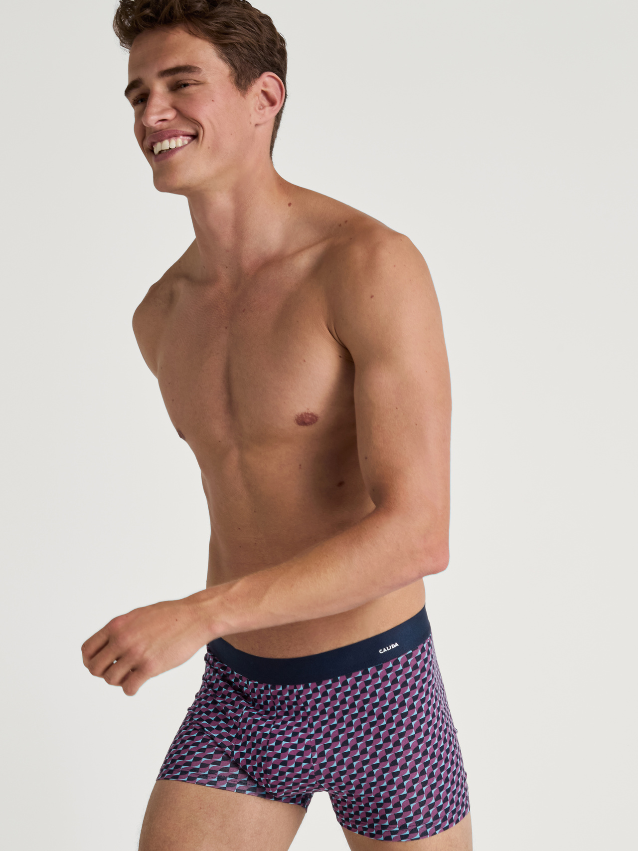 CALIDA Cotton Code Design Boxer Brief mit Softgummibundfür Herren, M, Rot, Origineller Print