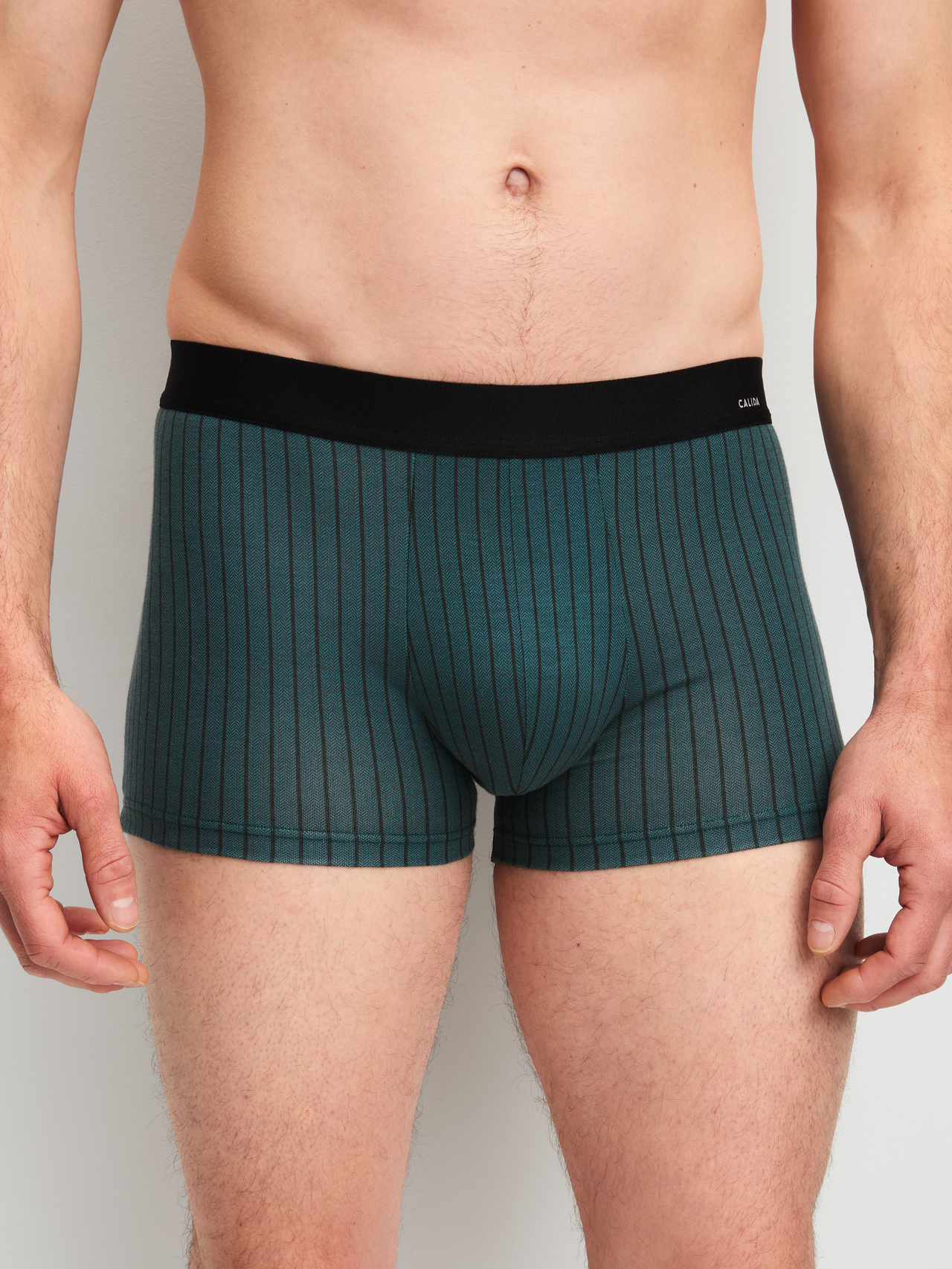 CALIDA Cotton Code Design Boxer Brief mit Softgummibundfür Herren, S, Türkis, Markante Passform mit klarer Linienführung und Softgummibund