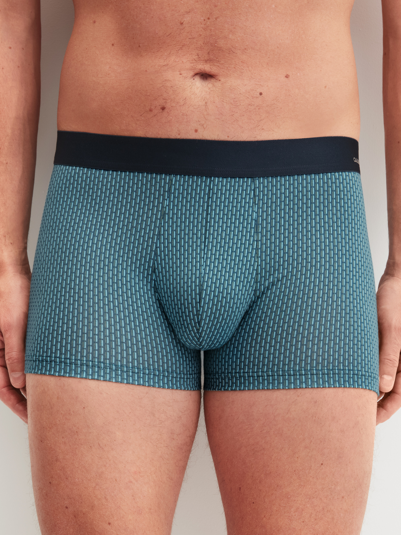 CALIDA Cotton Code Design Boxer Brief mit Softgummibundfür Herren, L, Blau, Origineller Print
