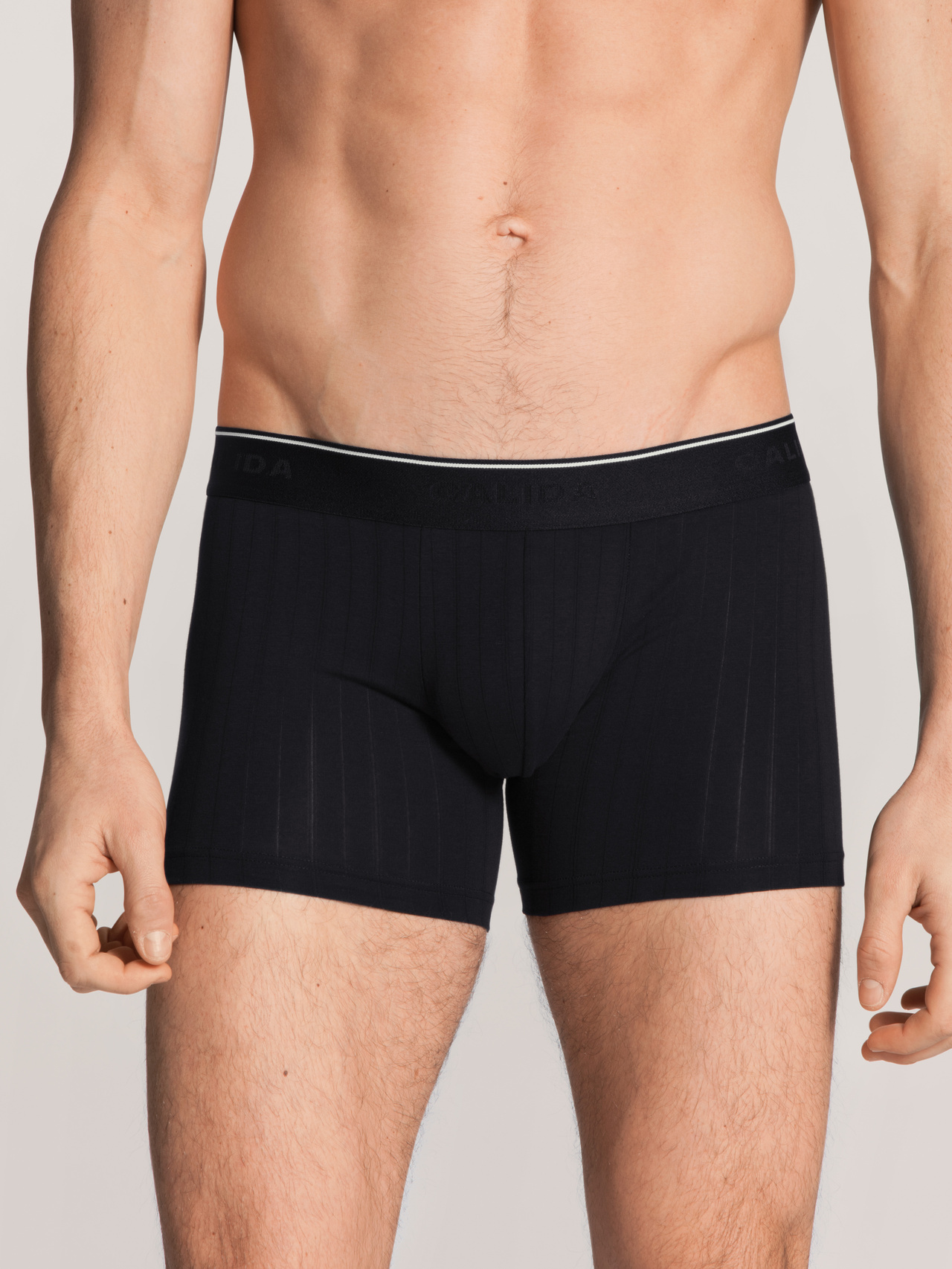 CALIDA Pure & Style Boxer Brief mit langem Beinfür Herren, L, Schwarz, Klimaanlage für darunter
