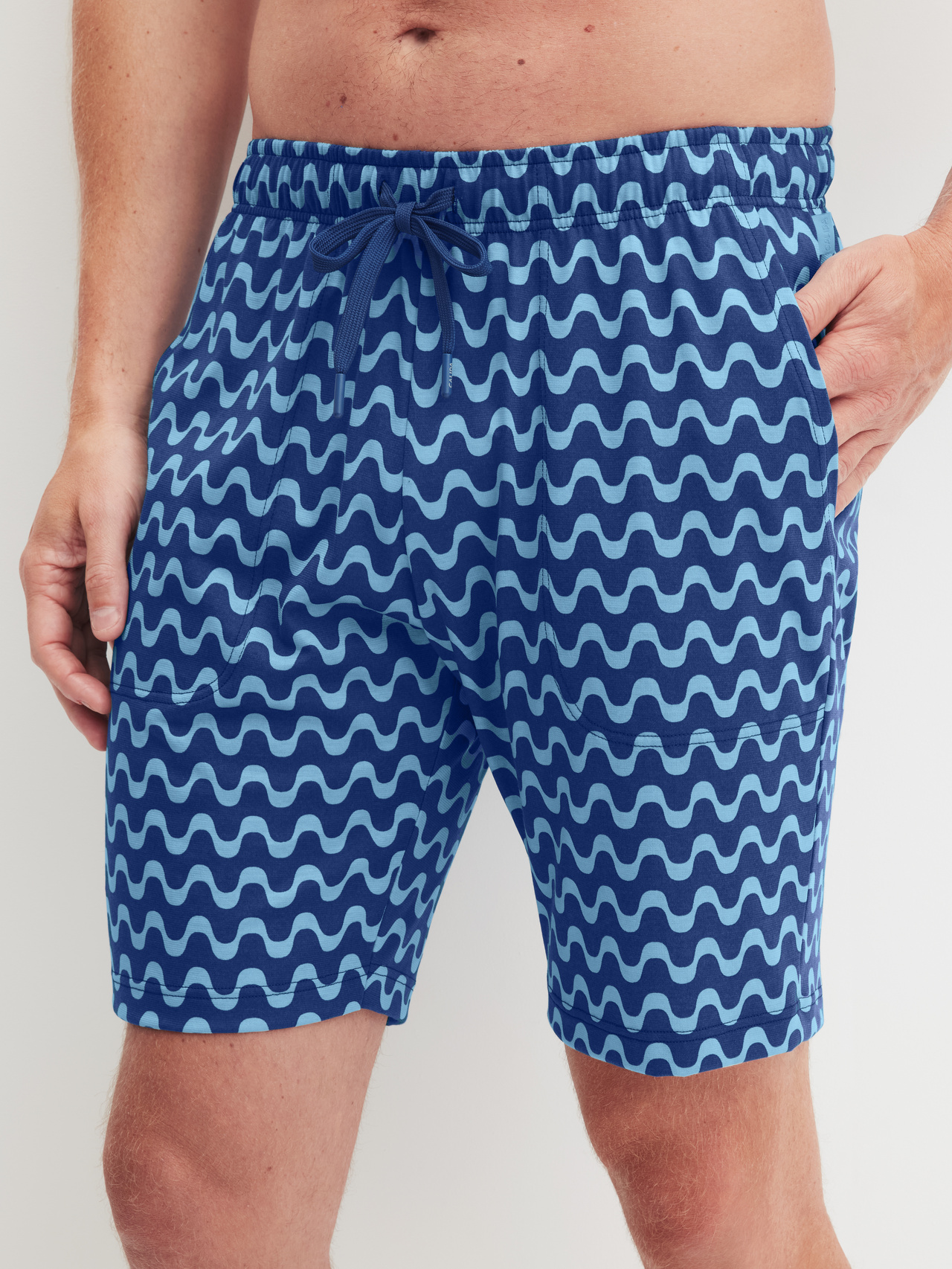 CALIDA RMX Sleep Time off Bermudasfür Herren, L, Blau, Mit Mix & Match zum persönlichem Wohlfühloutfit