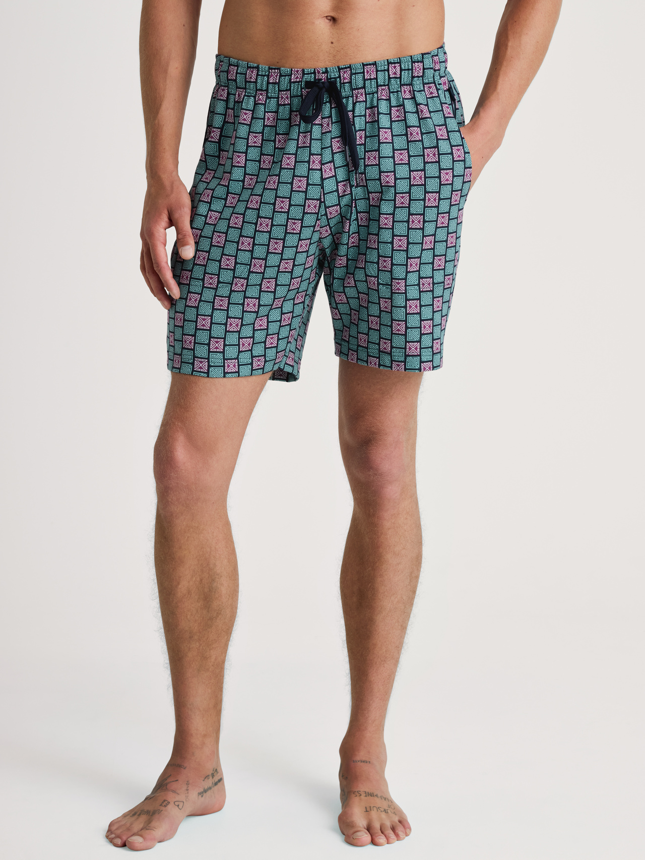 CALIDA RMX Sleep Holiday Bermudasfür Herren, L, Türkis, Mit Mix & Match zum persönlichem Wohlfühloutfit