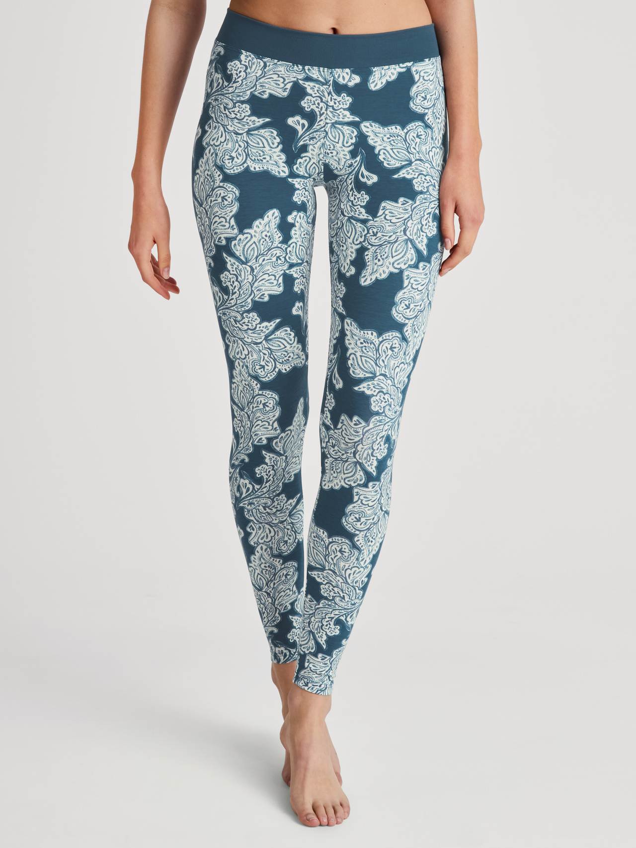 CALIDA Elastic Trend Leggings mit Softbundfür Damen, M, Türkis, So bequem kann sportlich sein