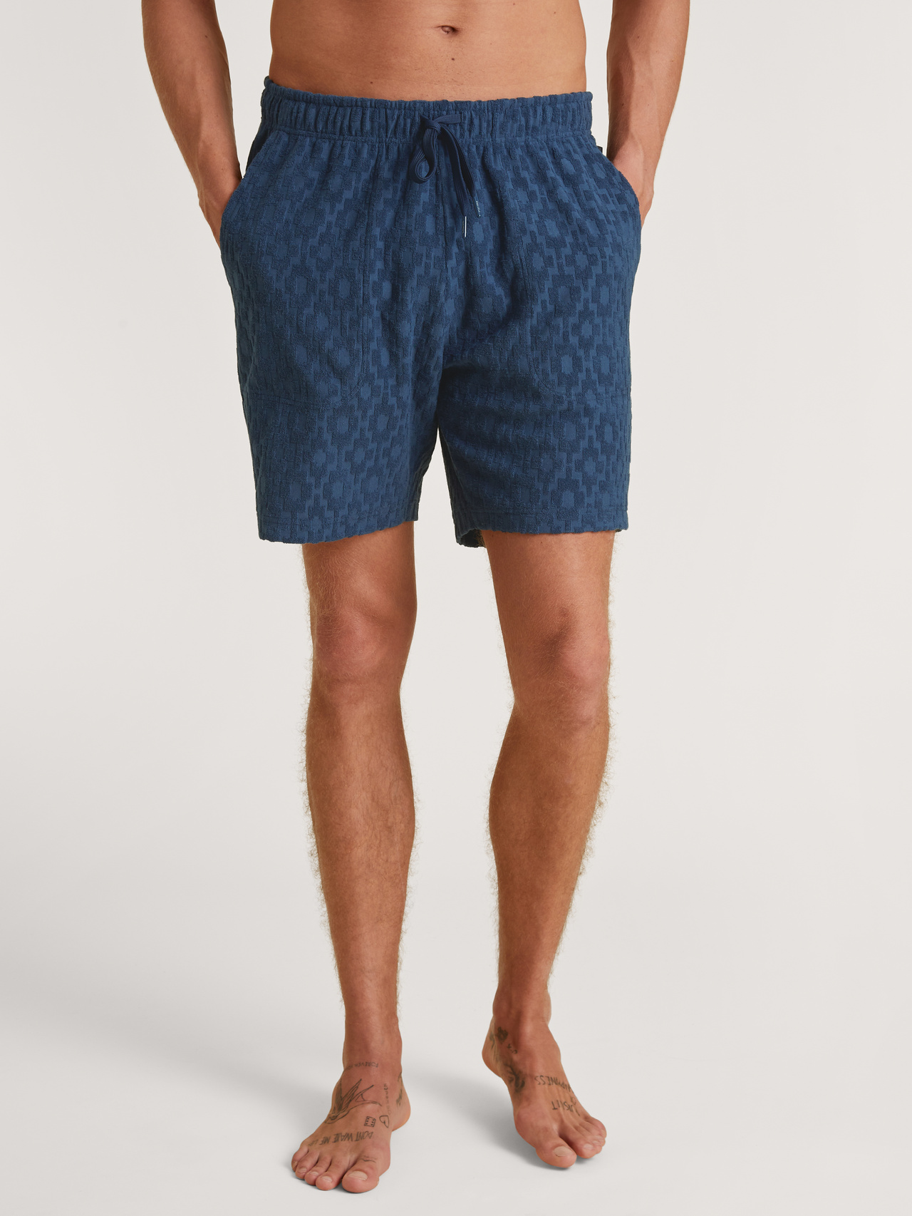 CALIDA RMX Lounge Holiday Bermudas aus Frotteefür Herren, XL, Blau, Lounge it