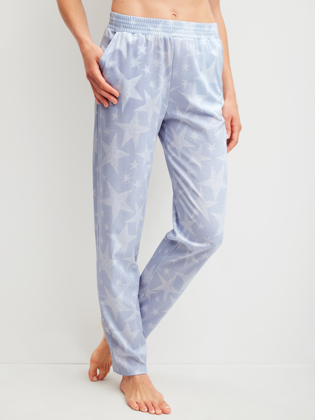CALIDA Favourites Cosy Pyjamahosefür Damen, S, Blau, Himmlisch kombinierbar – mit weichem Komfort & einem Hauch Sternenzauber