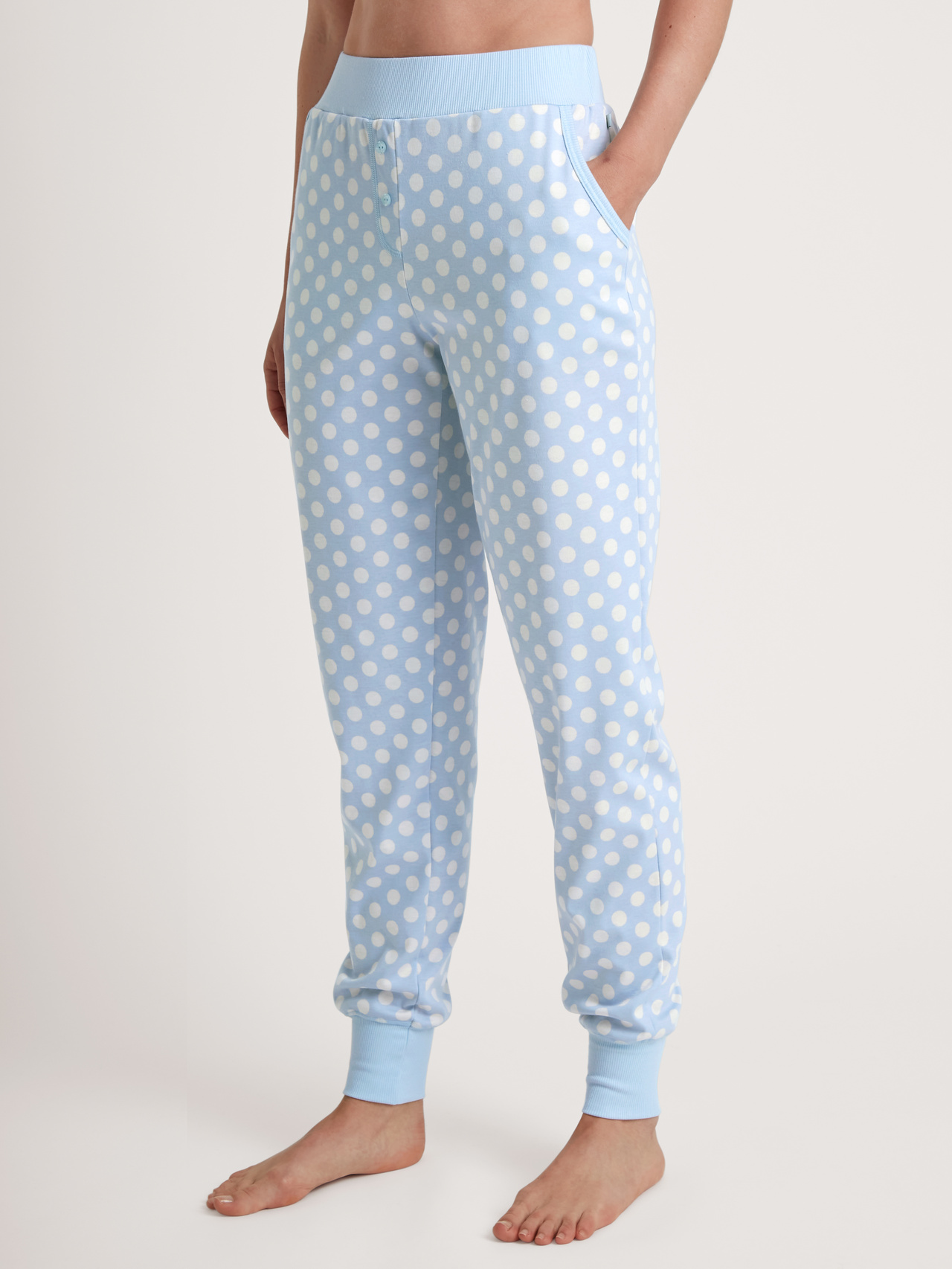 CALIDA Favourites Cats Pants mit Bündchenfür Damen, M, Blau, verspielter Print für vielfältige Mix & Match-Möglichkeiten