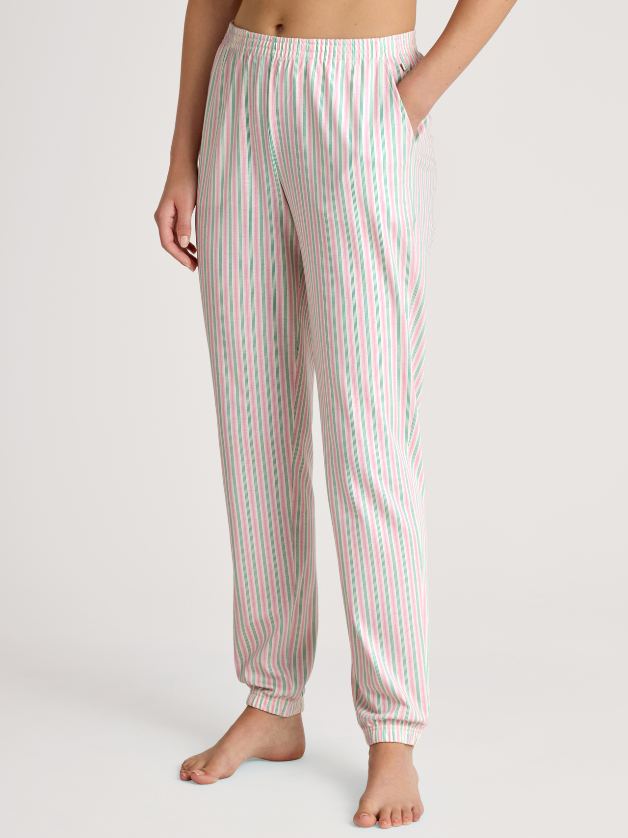 CALIDA Favourites Botanic Pyjamahose mit Bündchenfür Damen, S, Türkis,Rosa, Mit Mix & Match in sommerliche Stimmung