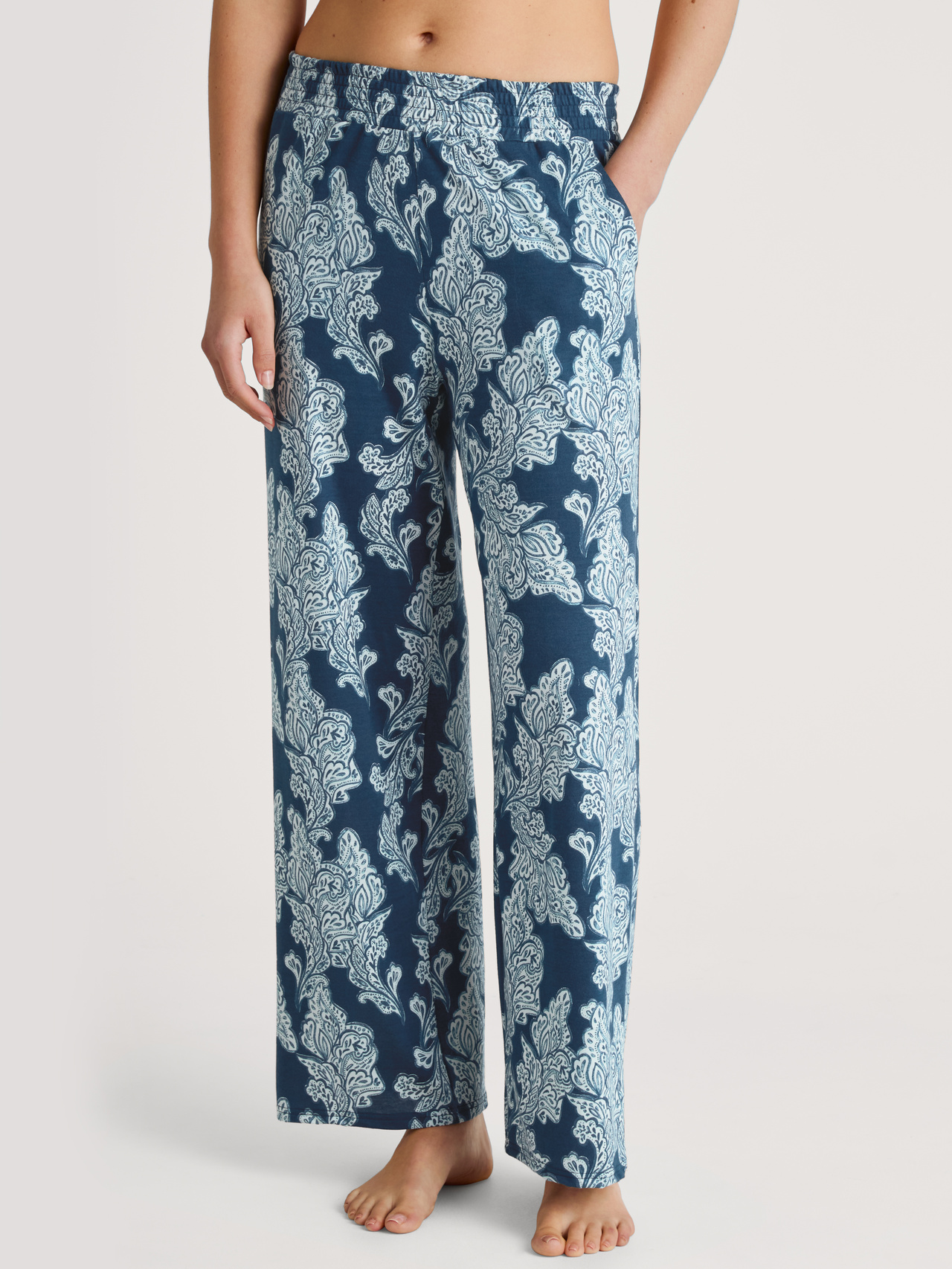 CALIDA Favourites Botanic Pyjamahosefür Damen, XS, Türkis, Mit Mix & Match in sommerliche Stimmung