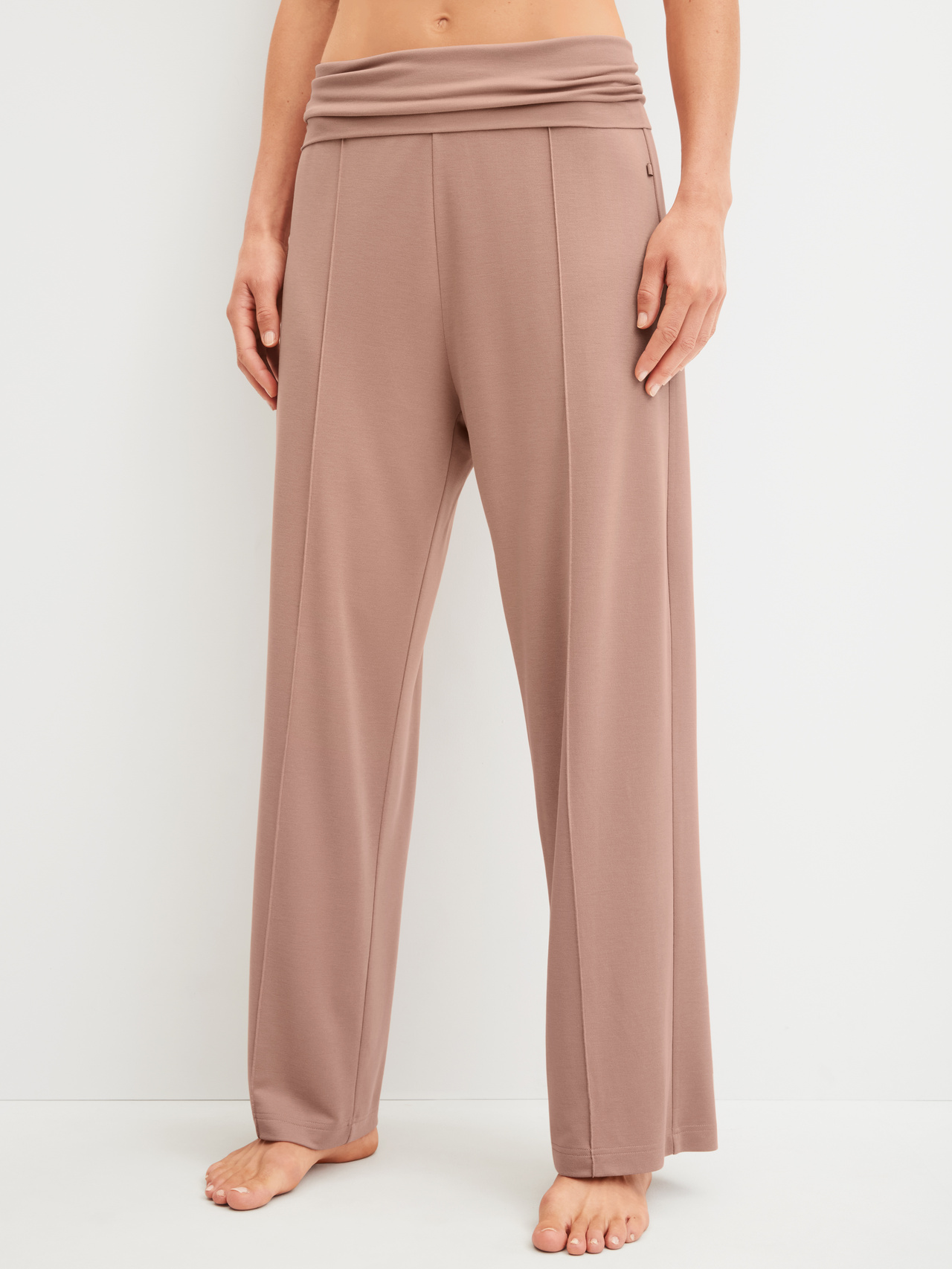CALIDA Natural Loungewear Pyjamahosefür Damen, XS, Braun, Modal-Piqué mit weichem Fall – komfortabel, glatt und elegant beweglich