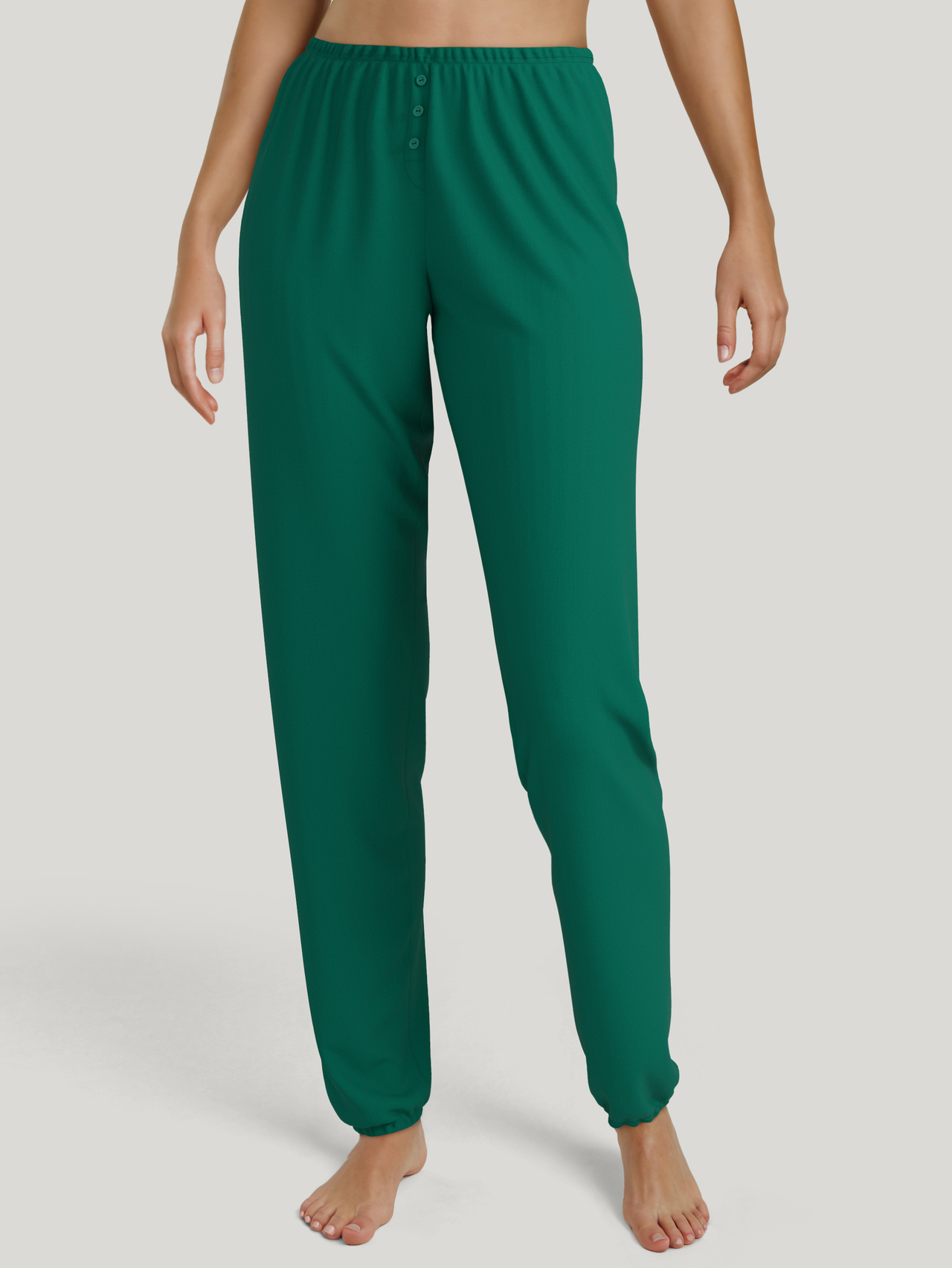 CALIDA Favourites Xtra Pyjamahose mit Bündchenfür Damen, M, Grün, Mit Mix & Match zum persönlichen Sommeroutfit