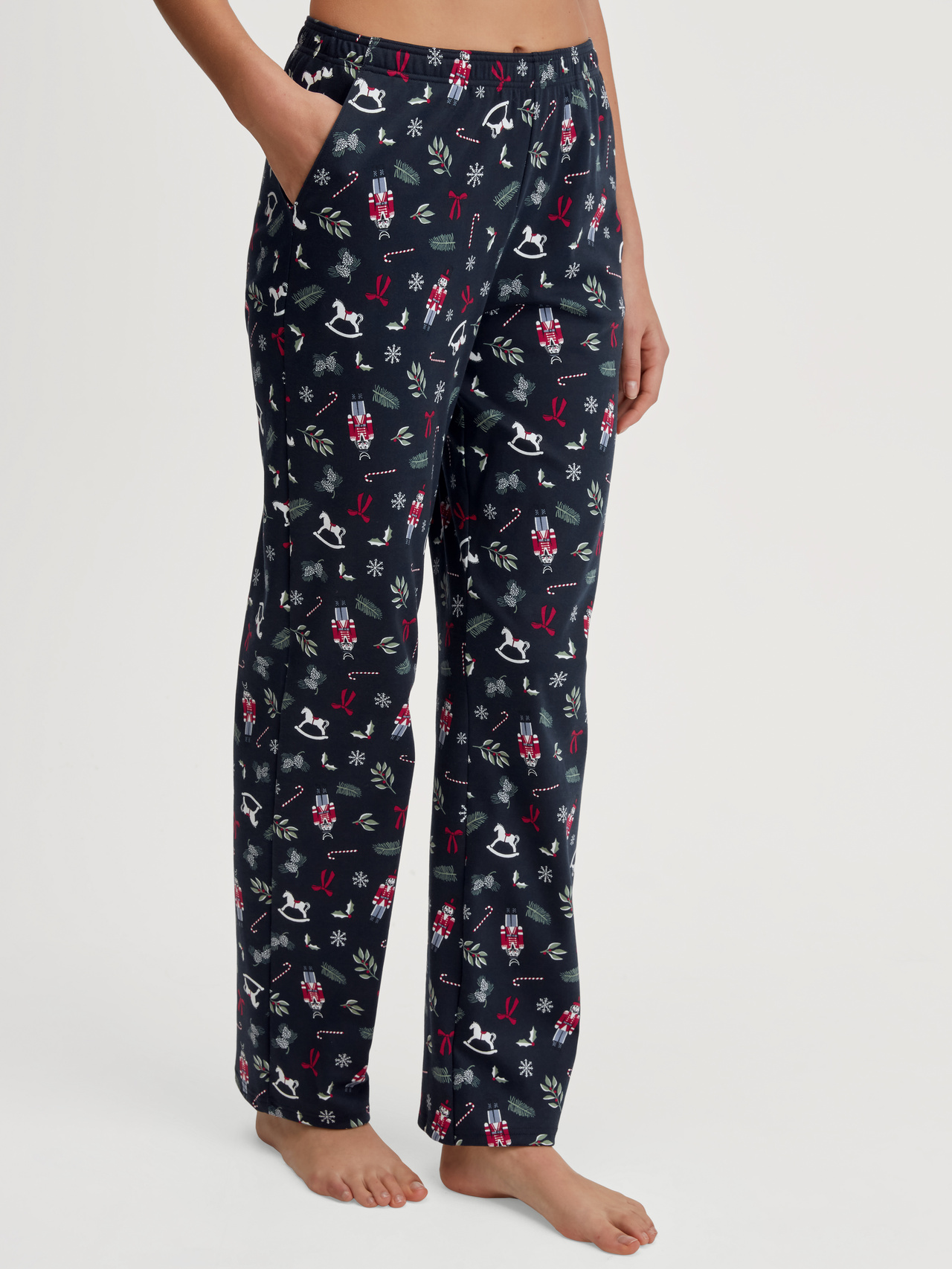 CALIDA Favourites Holidays Pyjamahose mit Seitentaschenfür Damen, S, Blau,