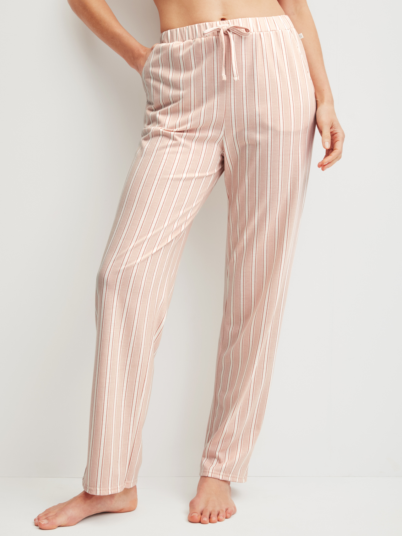 CALIDA Favourites Arts Pyjamahose mit Seitentaschenfür Damen, M, Beige,Rosa,