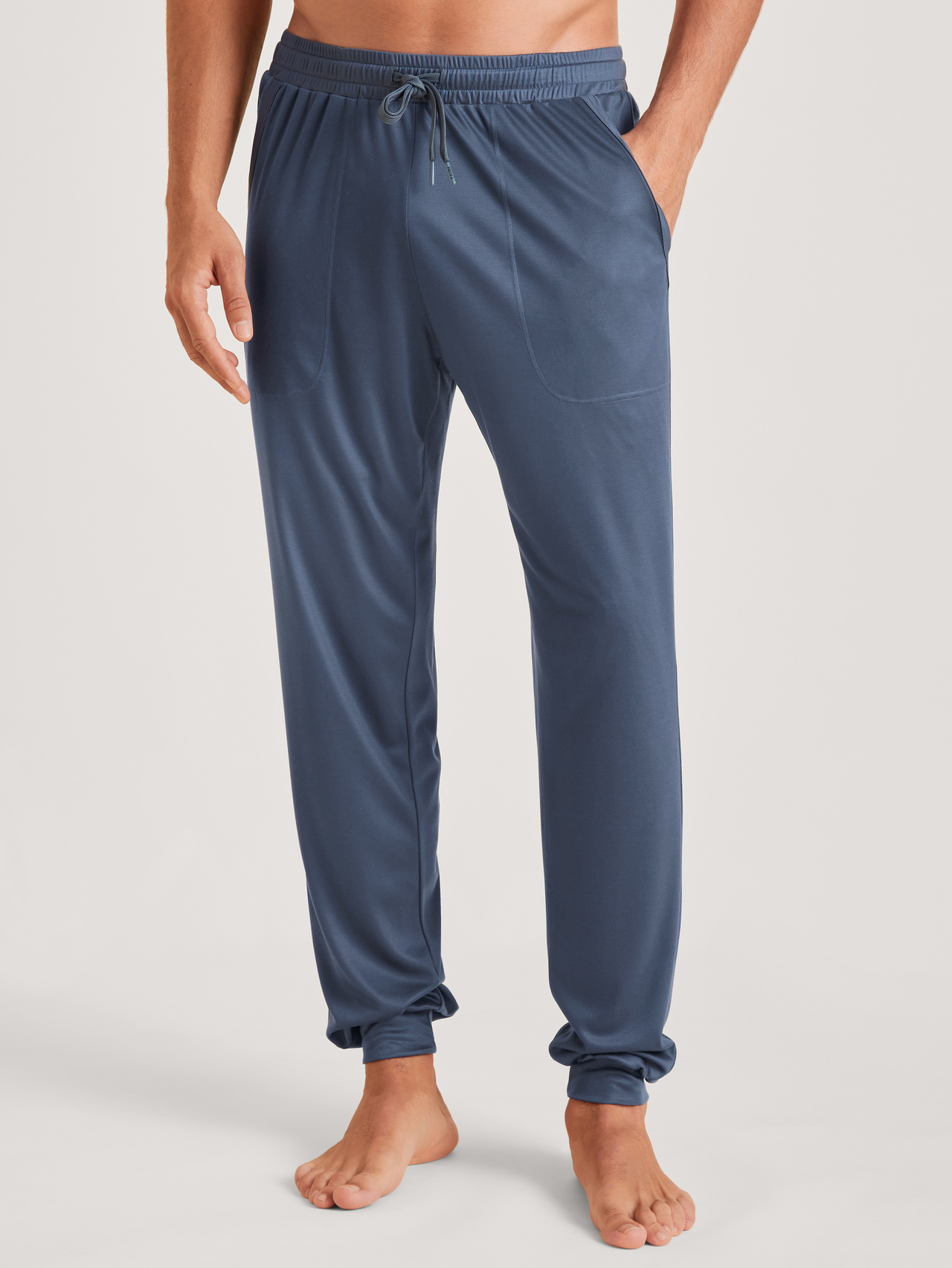CALIDA DSW Cooling Pants mit Bündchen und Eingrifftaschenfür Herren, L, Blau, Traumhaft kühl in heißen Nächten