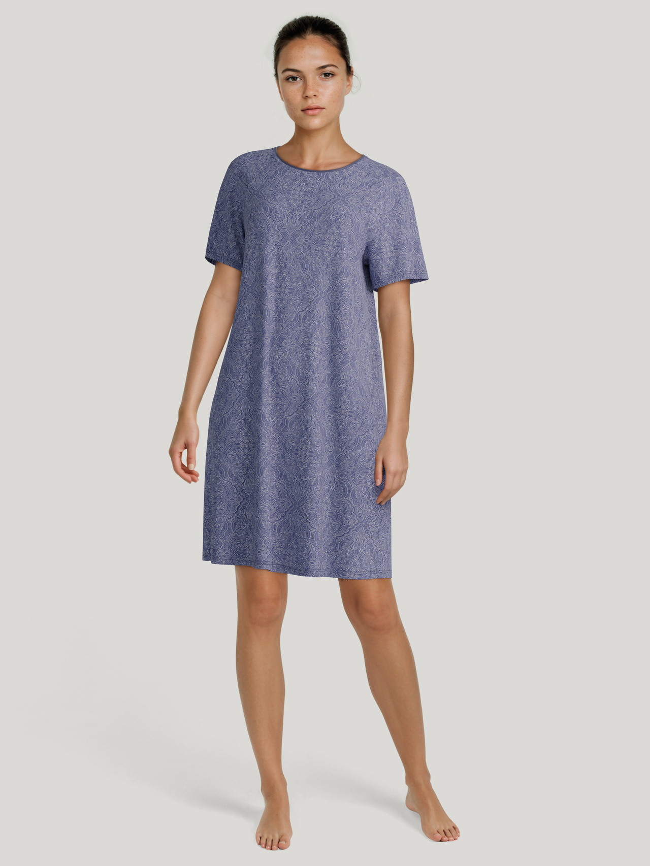 CALIDA Nightwear Xtra Kurzarm-Nachthemdfür Damen, S, Violett, Angenehmes Schlafklima durch 100% TENCEL™ Modal