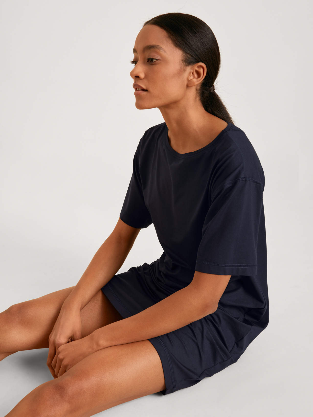 CALIDA DSW Balancing Nightshirt, Länge 95 cmfür Damen, M, Blau, Nie wieder zu heiß oder zu kalt