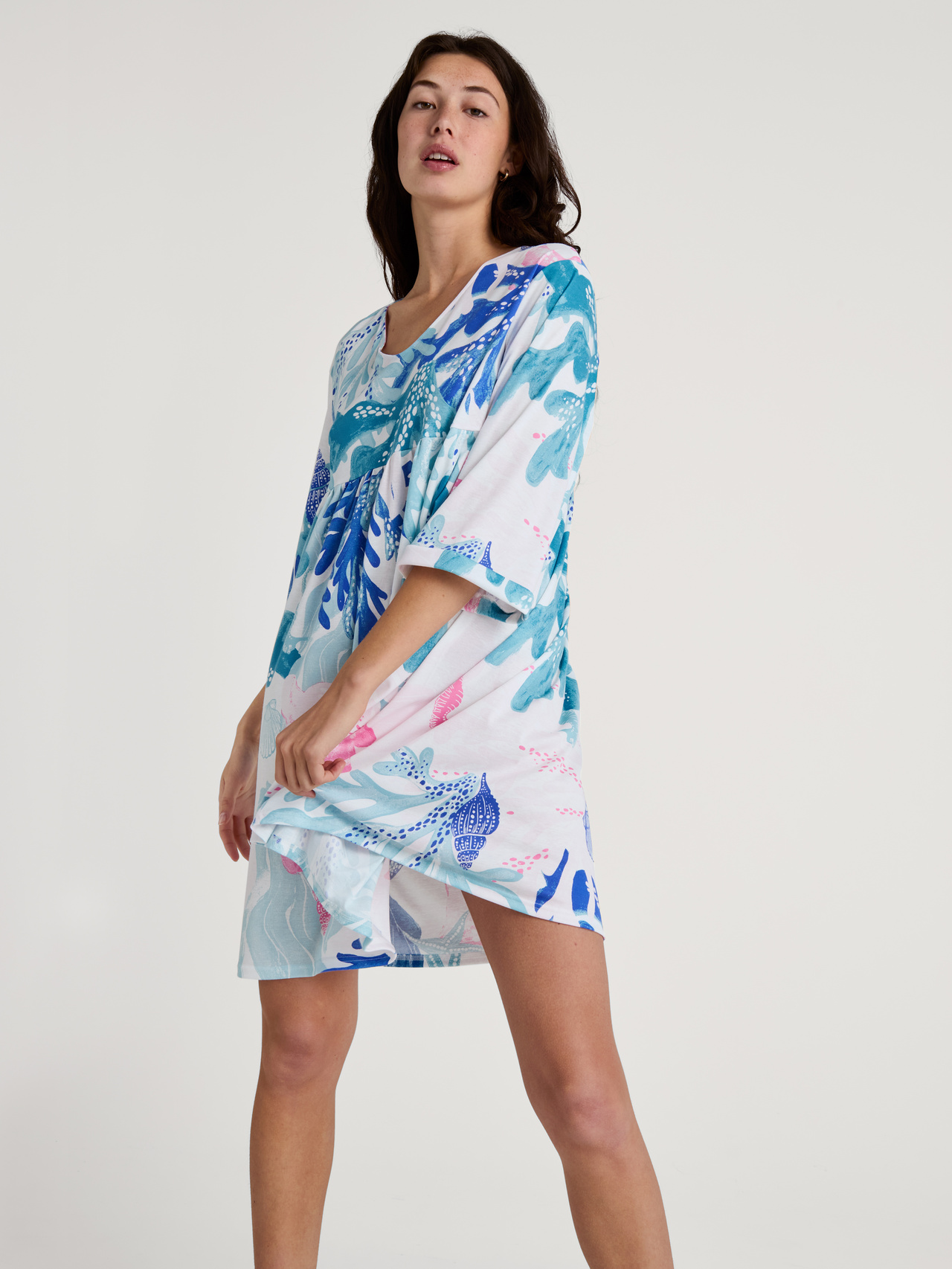 CALIDA Favourites Coast Nachthemd, Länge 90 cmfür Damen, XXS, Rosa, Sommerlich leichte Mix & Match Favouriten