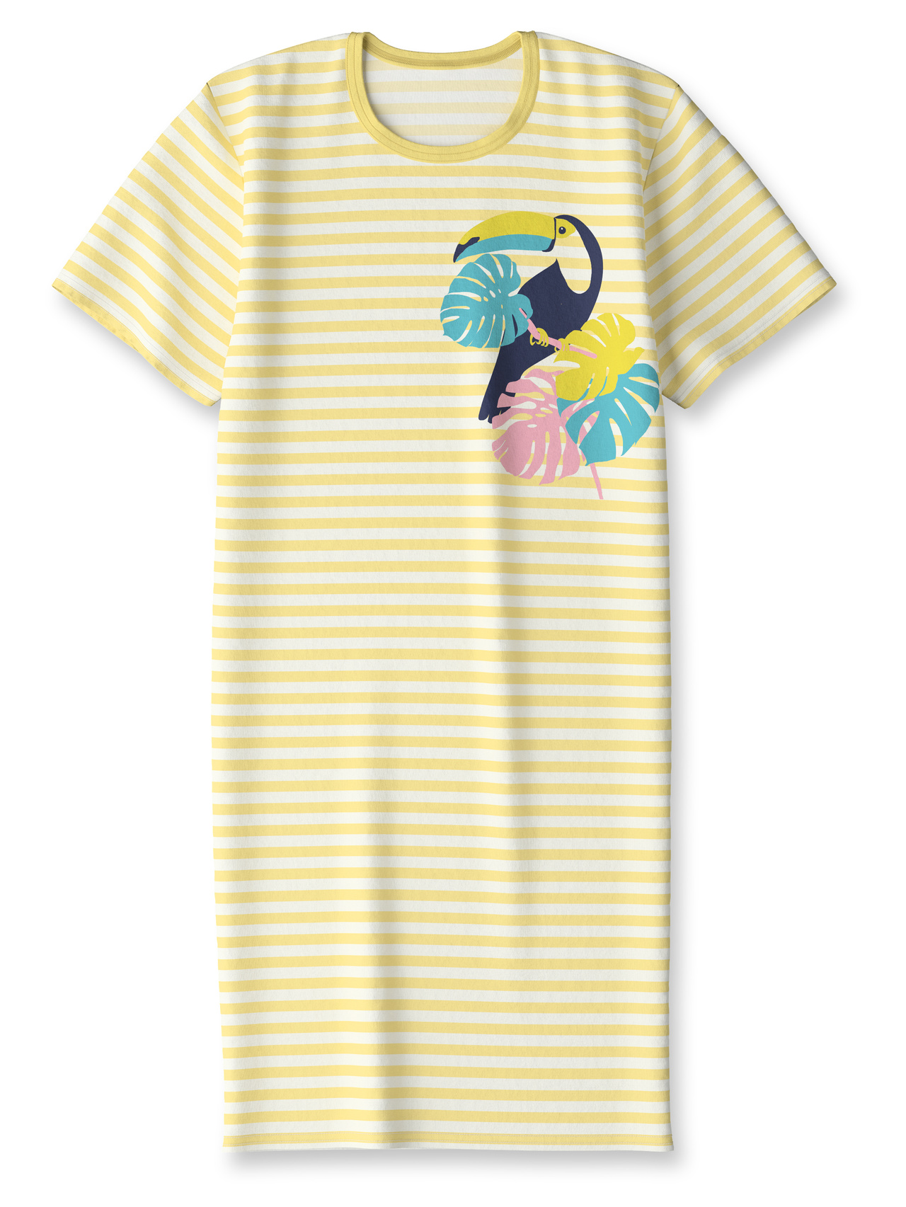 CALIDA Kids Tucan Kurzarm-Nachthemd aus reiner Bio-Baumwollefür Kinder, 152, Gelb, Höchste Qualität für besten Tragekomfort