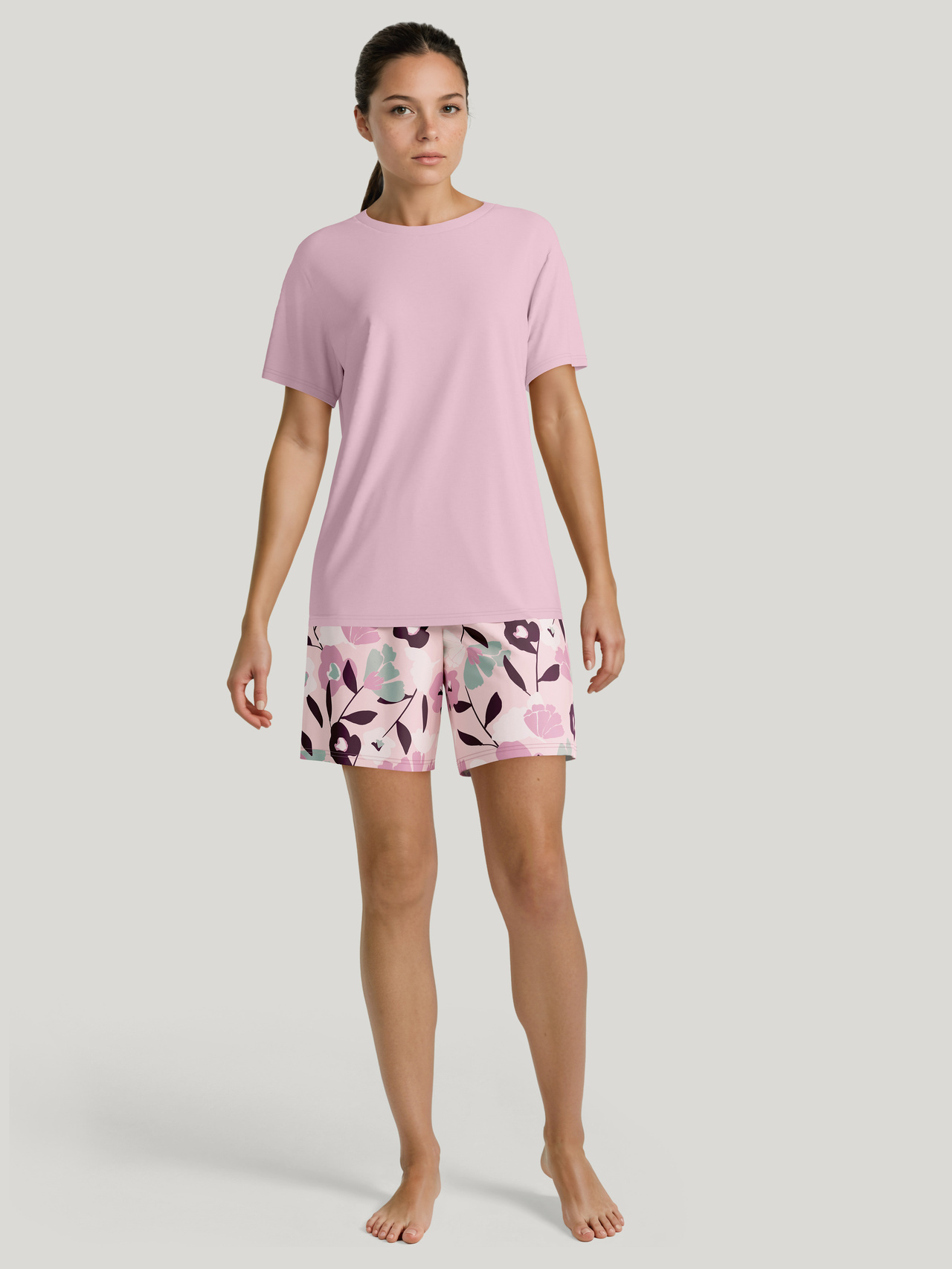CALIDA Nightwear Xtra Kurz-Pyjamafür Damen, XS, Violett, Leichte Nachtwäsche aus weichem Single Jersey