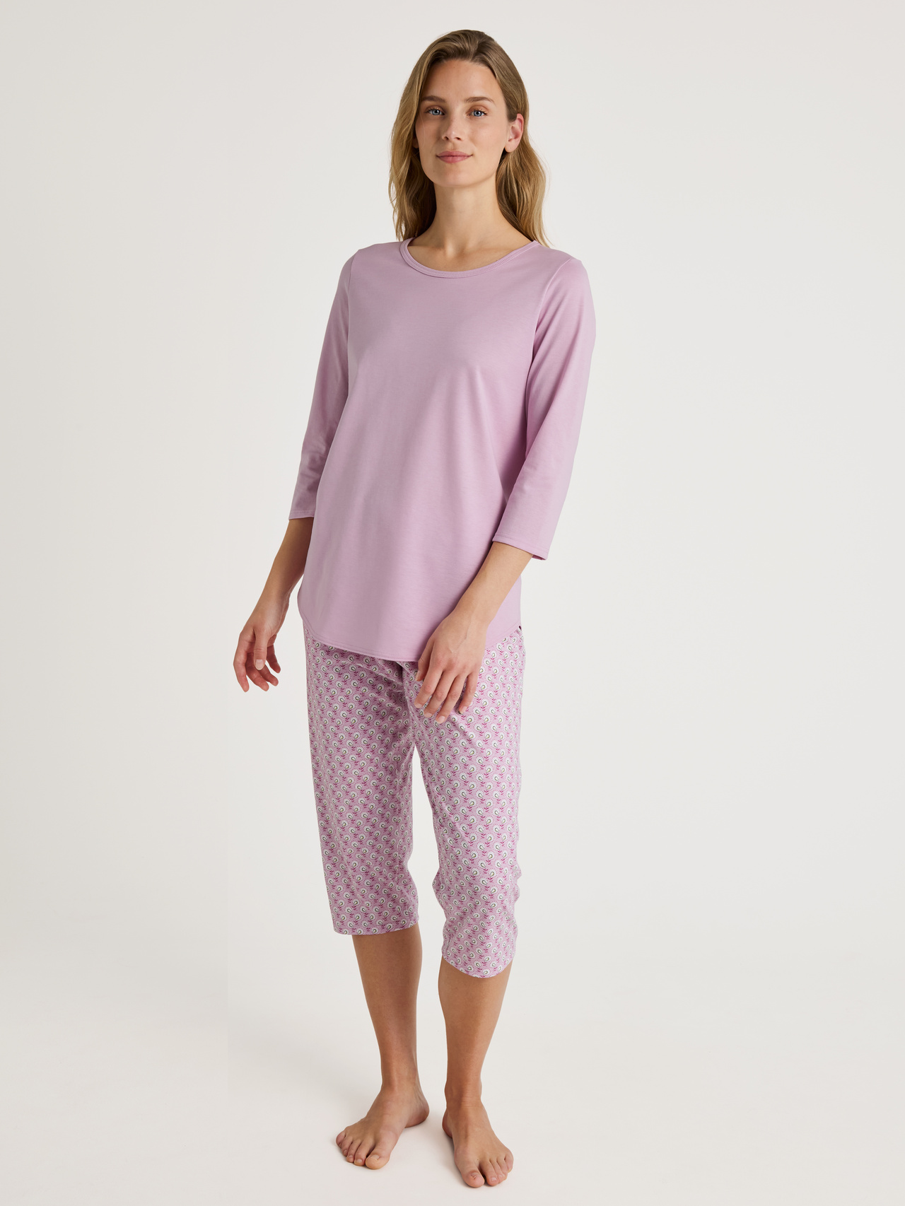 CALIDA Cotton Special 3/4-Pyjamafür Damen, S, Rosa, In 100% Baumwolle durch eine erholsame Nacht