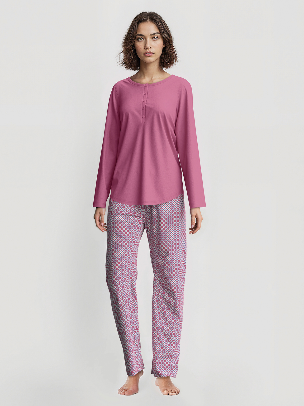 CALIDA Cotton Special Pyjama, langfür Damen, XS, Violett, Special