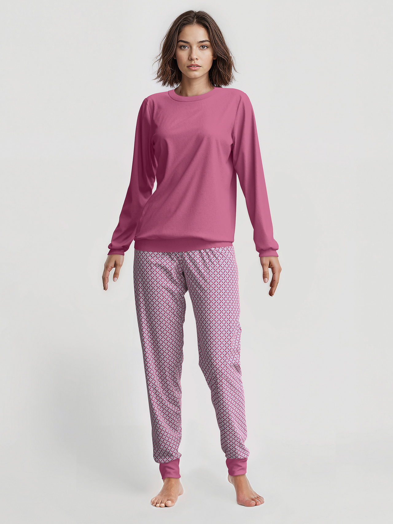 CALIDA Cotton Special Bündchen-Pyjamafür Damen, S, Violett, Special
