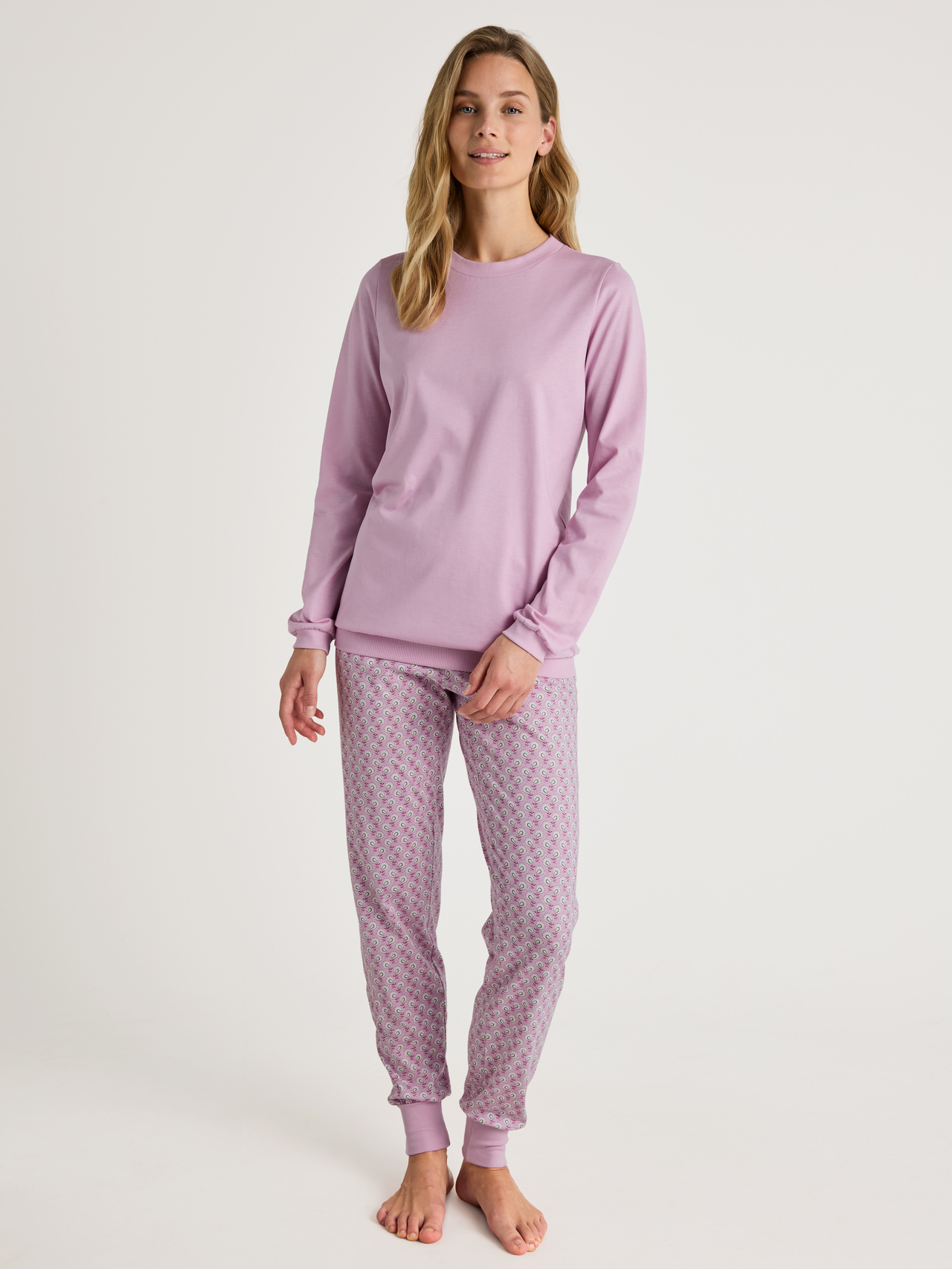 CALIDA Cotton Special Bündchen-Pyjamafür Damen, M, Rosa, In 100% Baumwolle durch eine erholsame Nacht