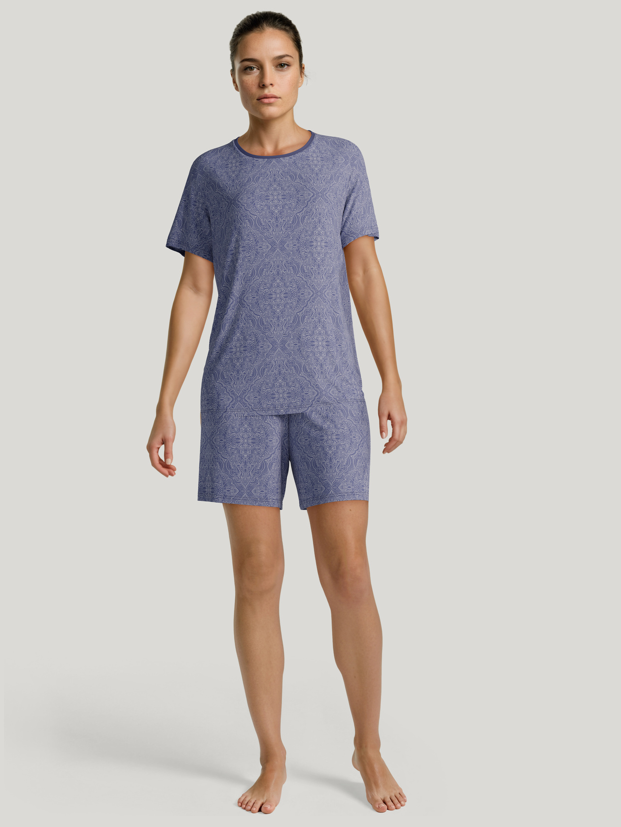 CALIDA Nightwear Xtra Kurz-Pyjamafür Damen, S, Violett, Angenehmes Schlafklima durch 100% TENCEL™ Modal