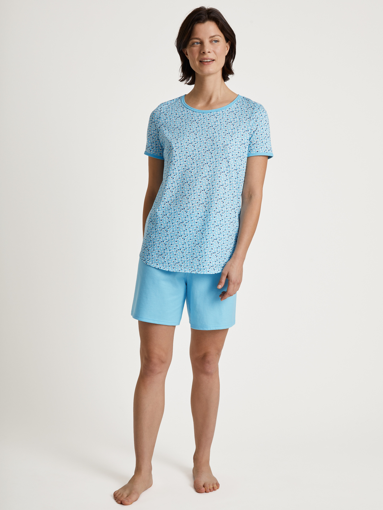 CALIDA Cotton Special Kurz-Pyjamafür Damen, L, Türkis, Special