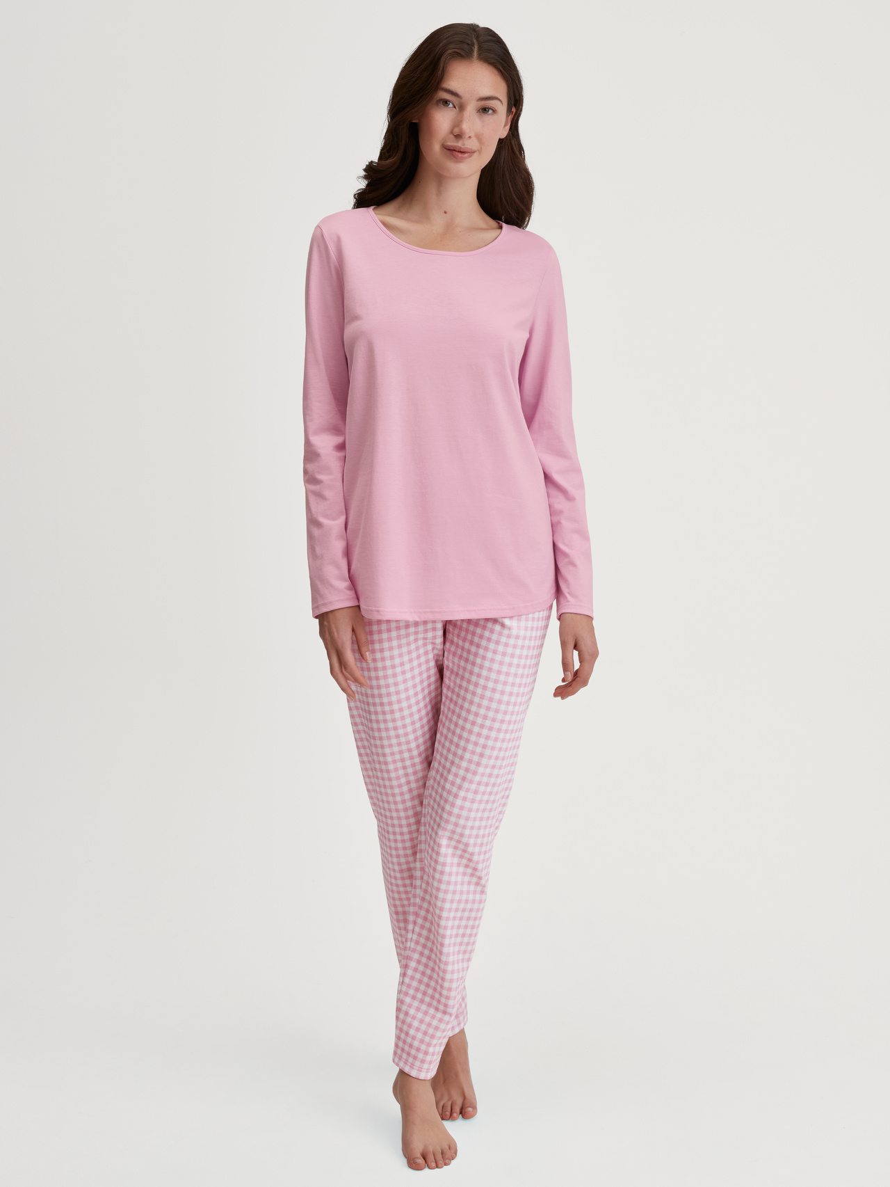CALIDA Cotton Special Pyjama, langfür Damen, M, Rosa, Rundum komfortabler Schlaf