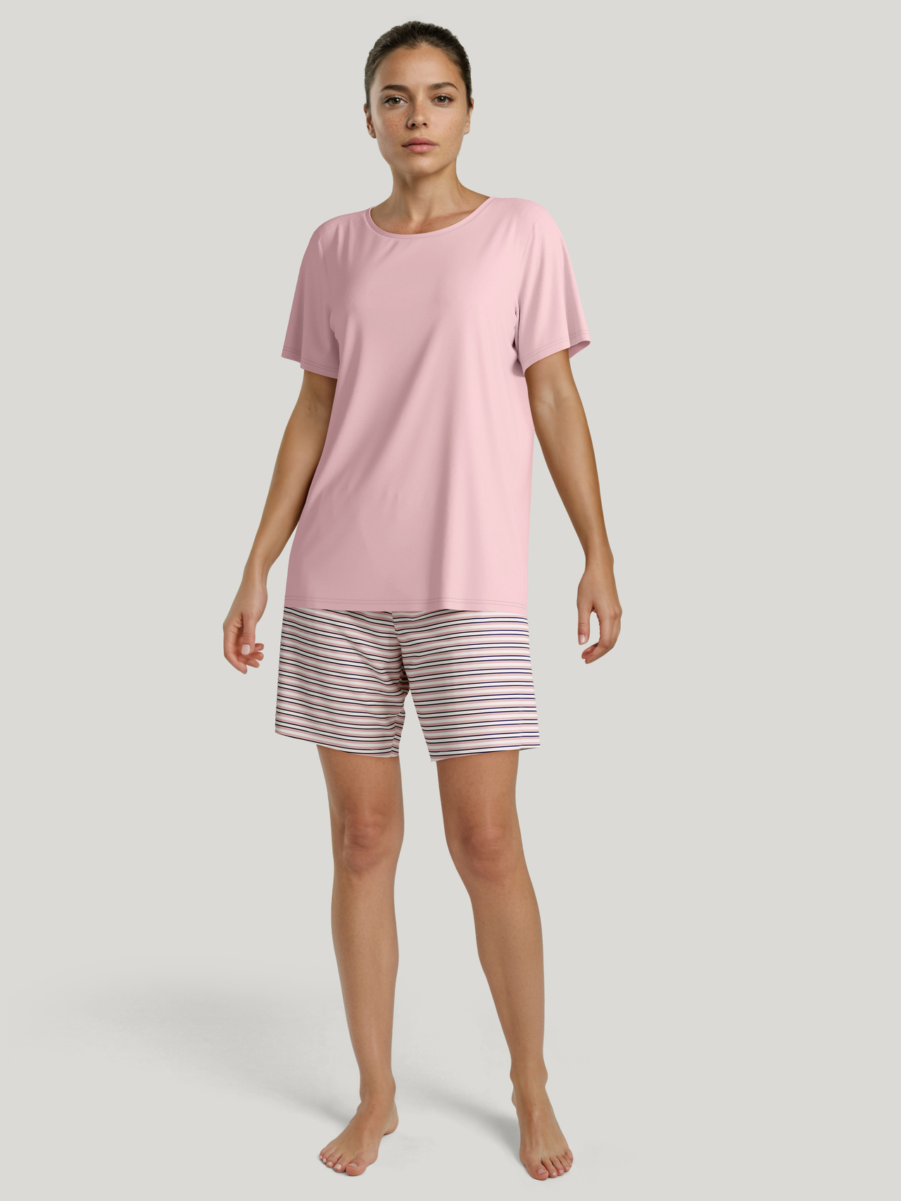 CALIDA Nightwear Xtra Kurz-Pyjamafür Damen, XS, Rosa, Zeitlose Nachtwäsche aus reiner Baumwolle