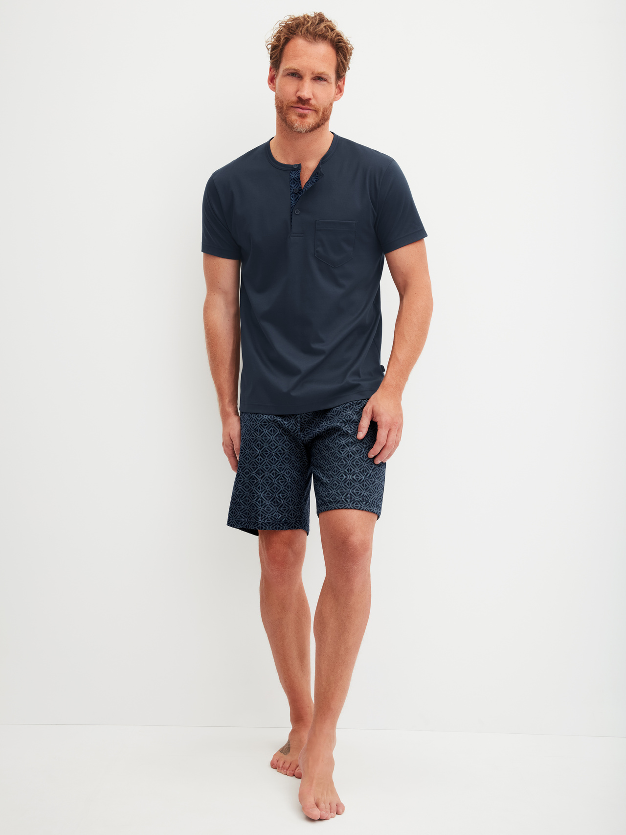 CALIDA Relax Selected 2 Kurz-Pyjamafür Herren, XXL, Blau, Zum Relaxen auserwählt!