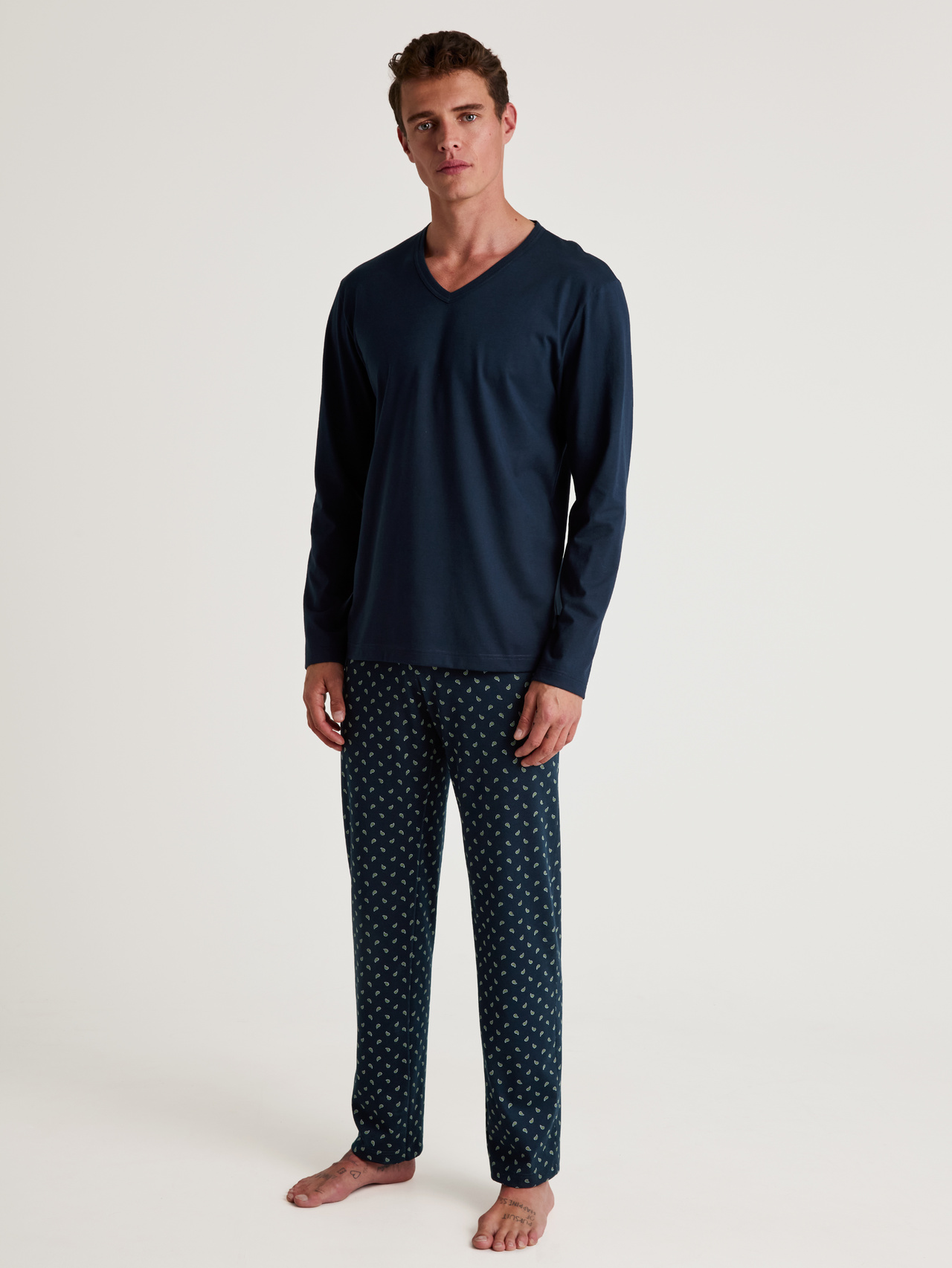 CALIDA Season Special Pyjama, langfür Herren, M, Blau, Hoher Komfort durch 100% Baumwolle