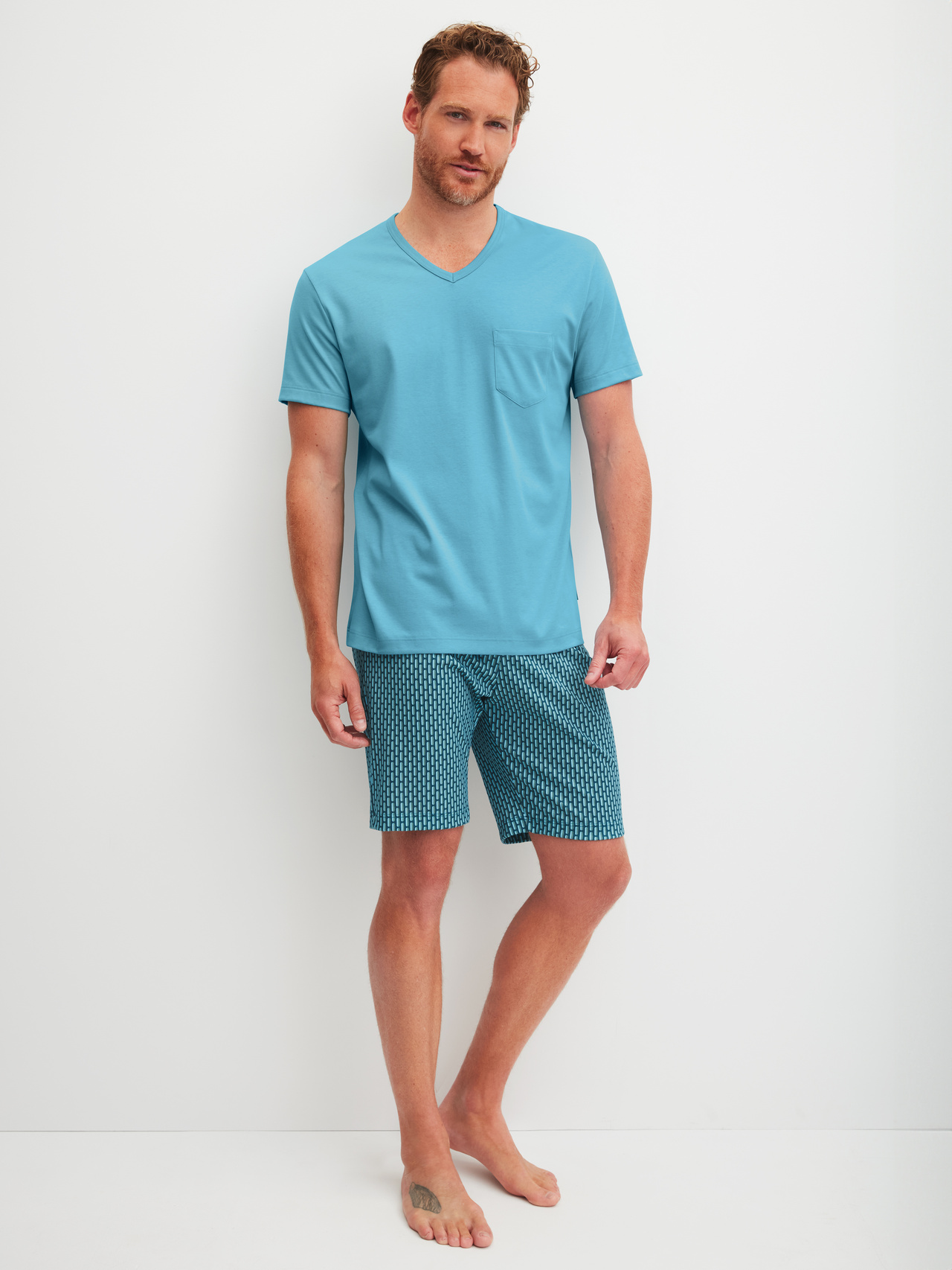 CALIDA Relax Streamline 1 Kurz-Pyjamafür Herren, XXL, Blau, Absoluter Komfort für jede Nacht