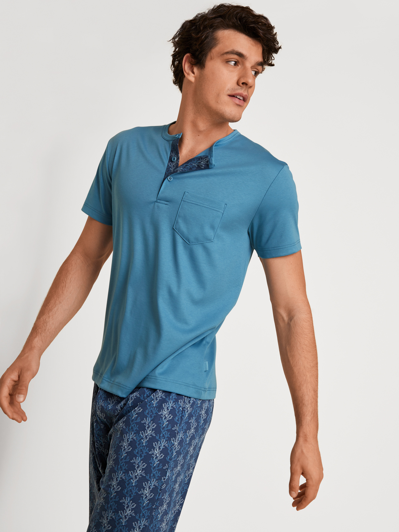 CALIDA Relax Choice 2 Kurz-Pyjamafür Herren, XL, Türkis, Partner zum Relaxen!